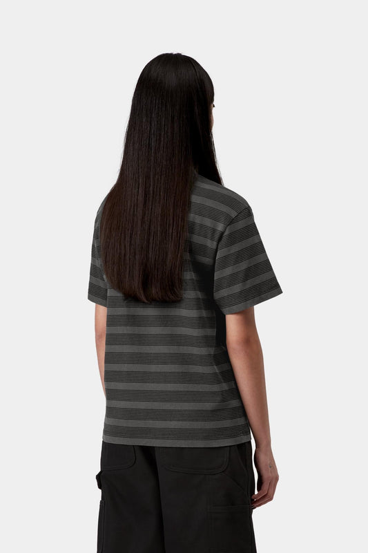 Hanson Stripe Pocket T-Shirt Black (Garment Dyed)