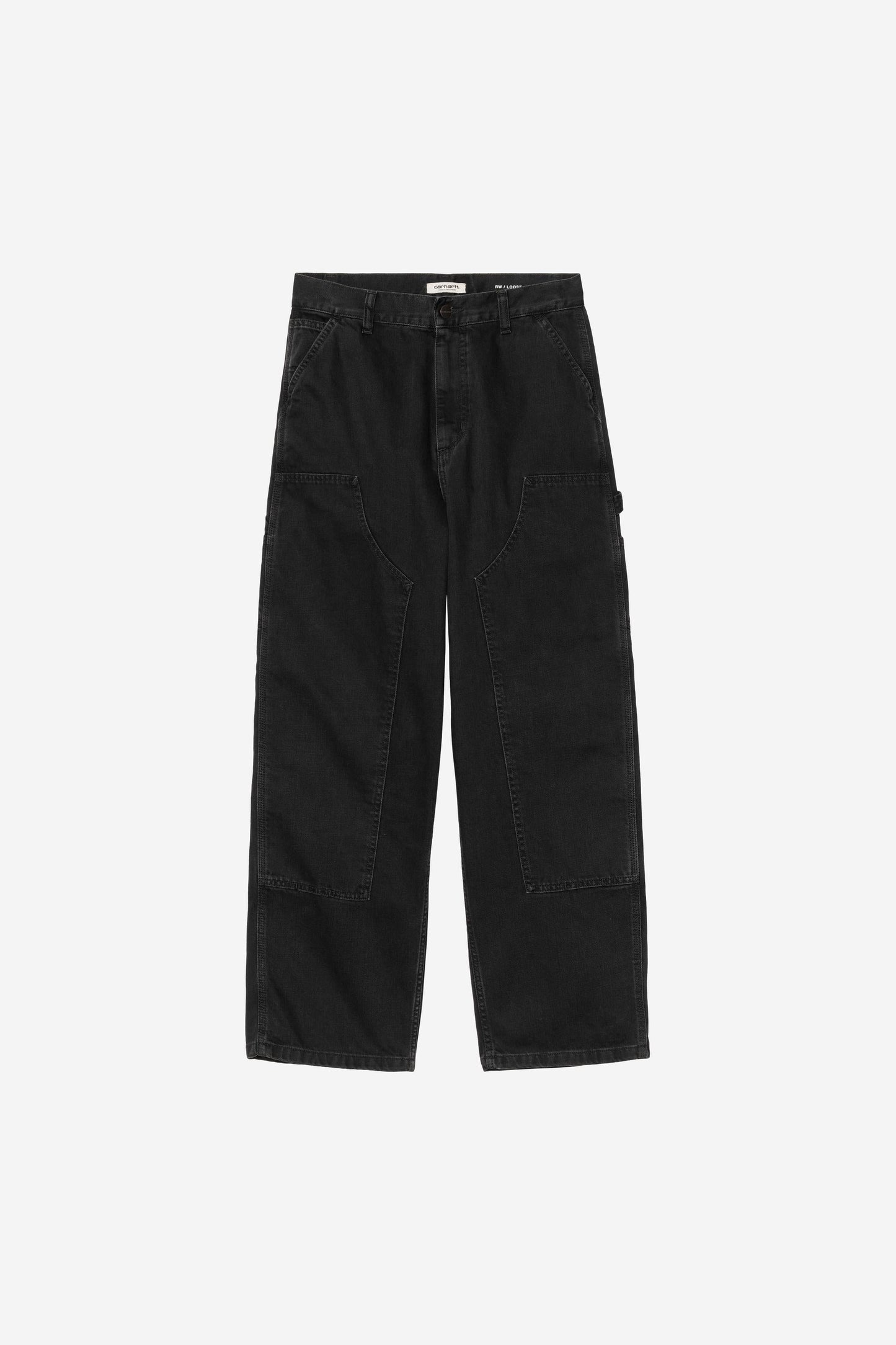 Brandon Double Knee Pant Black (Stone Washed)