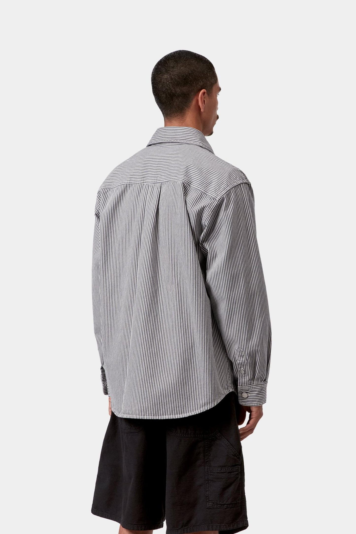 Mercer Stripe Shirt Jacket Graphite / Wax (Stone Washed)