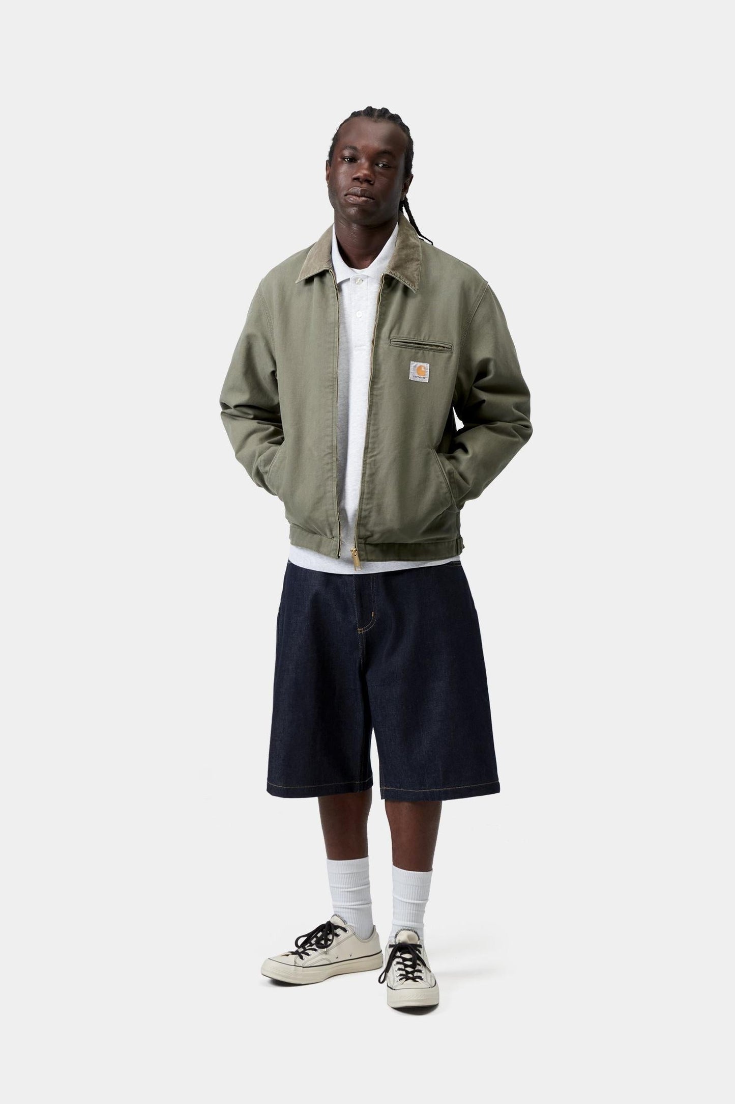 Detroit Jacket (Spring) - Stone Canvas Leaf / Leaf