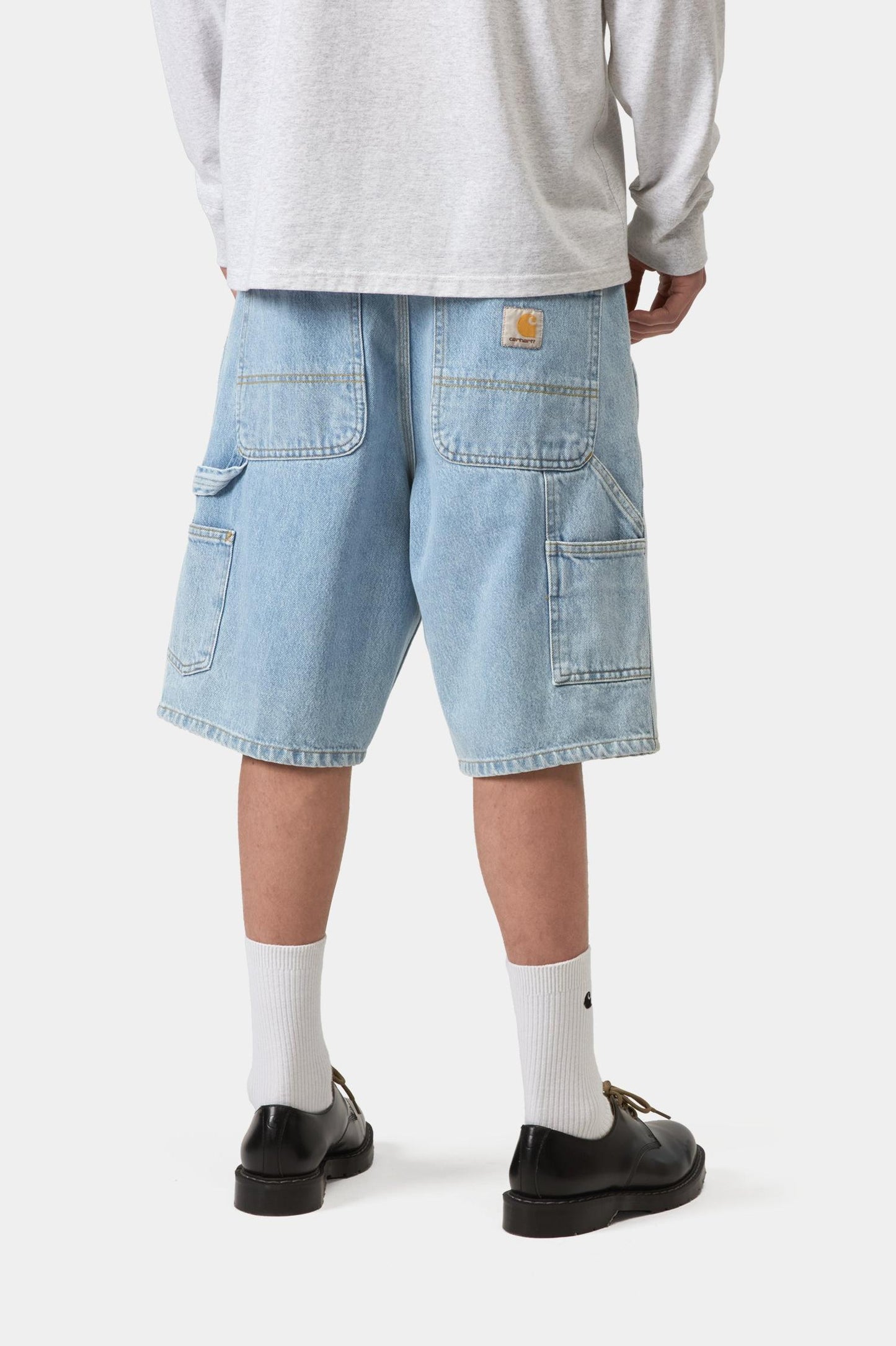 Single Knee Short - Denim Blue (Heavy Stone Bleached)