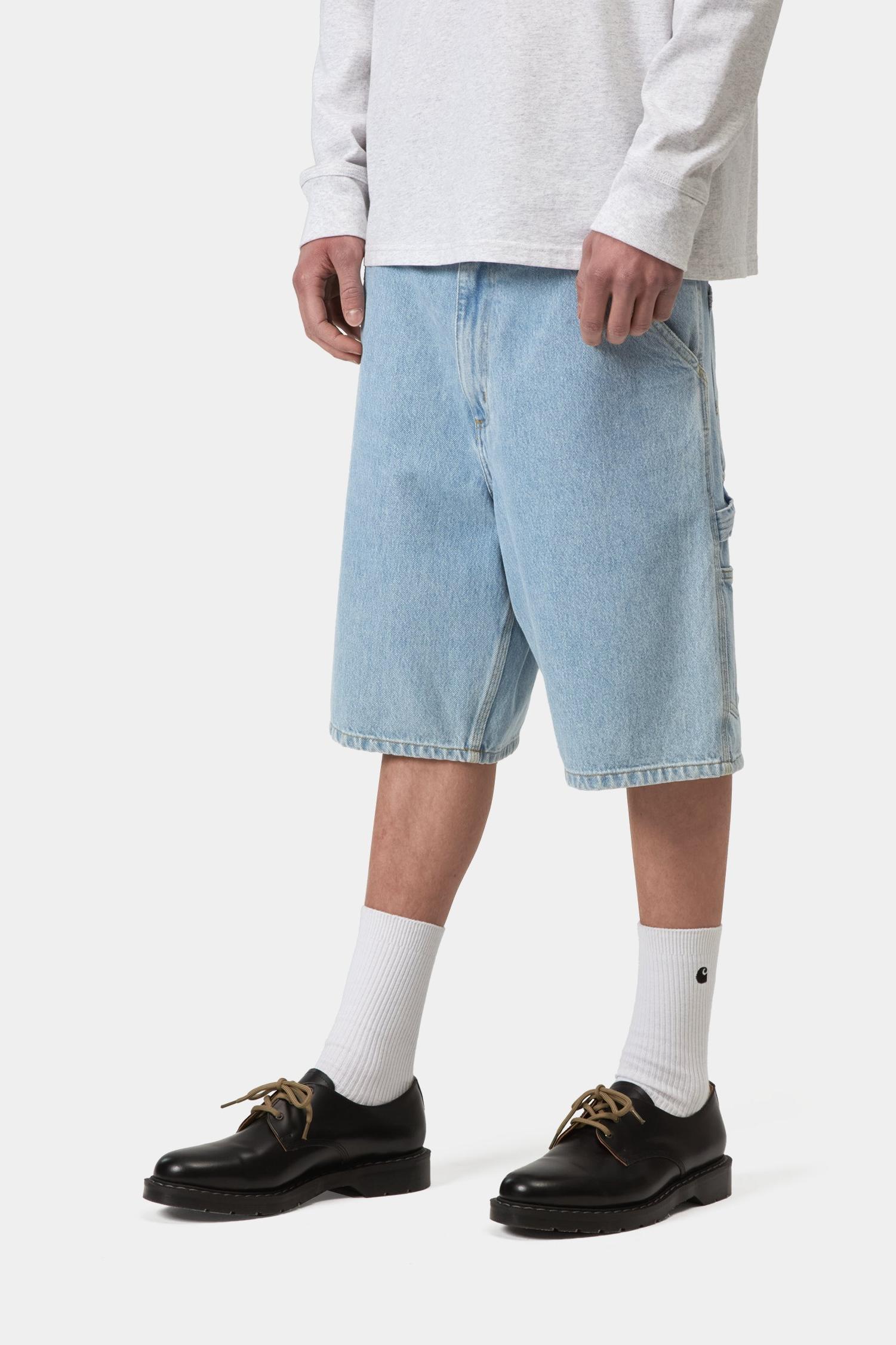 Single Knee Short - Denim Blue (Heavy Stone Bleached)