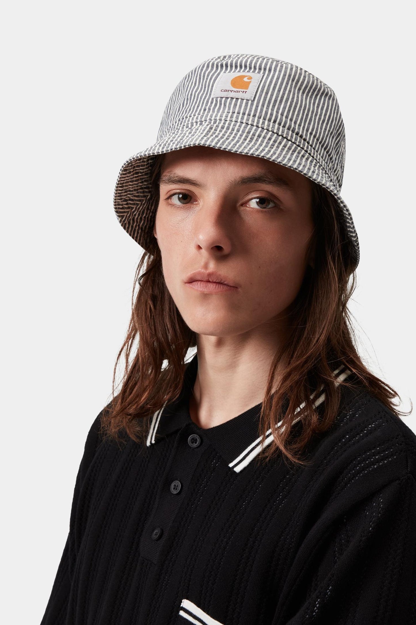 Mercer Stripe Bucket Hat Graphite / Wax (Stone Washed)