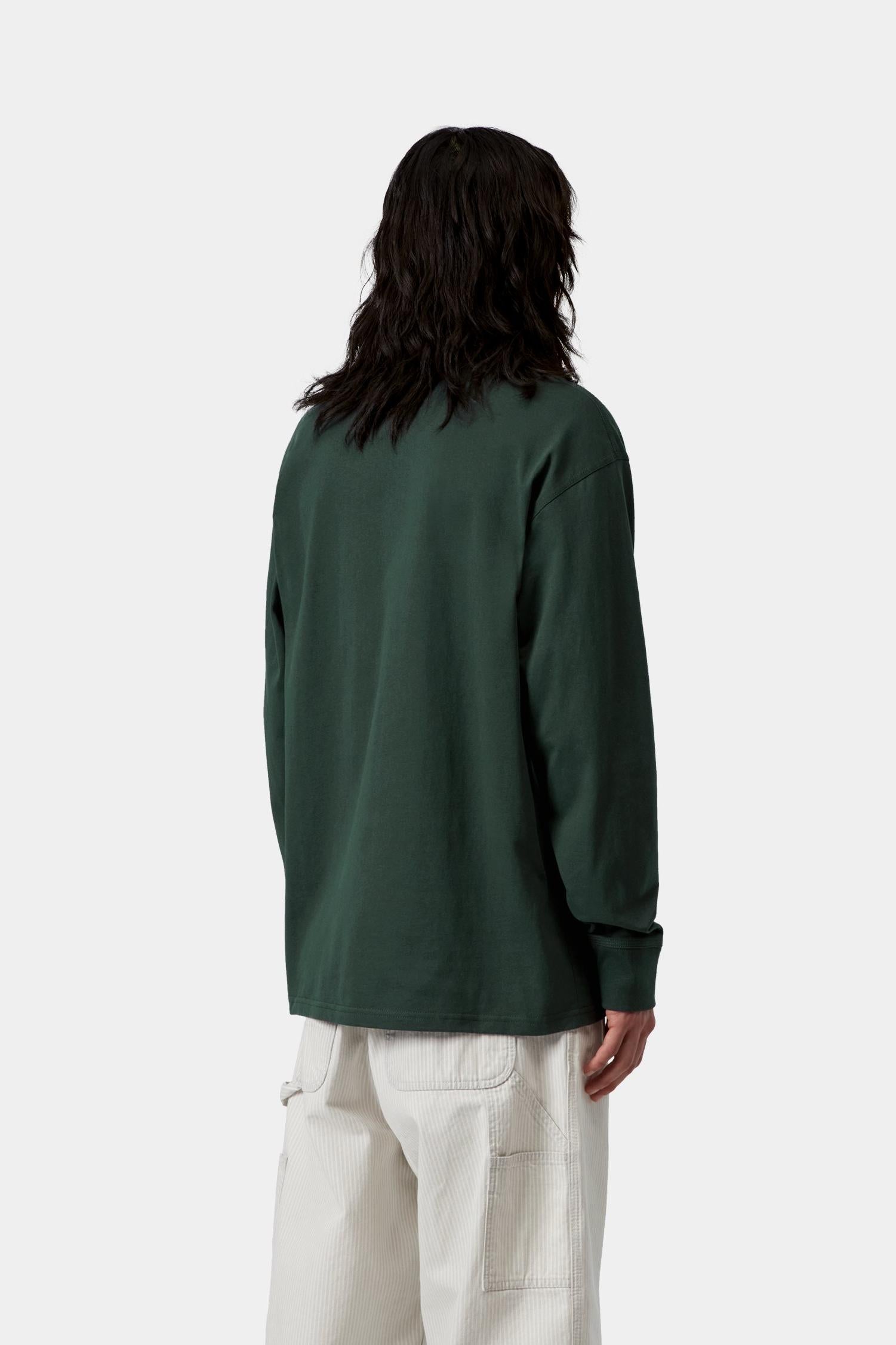American Script T-Shirt Long Sleeve Kale Green