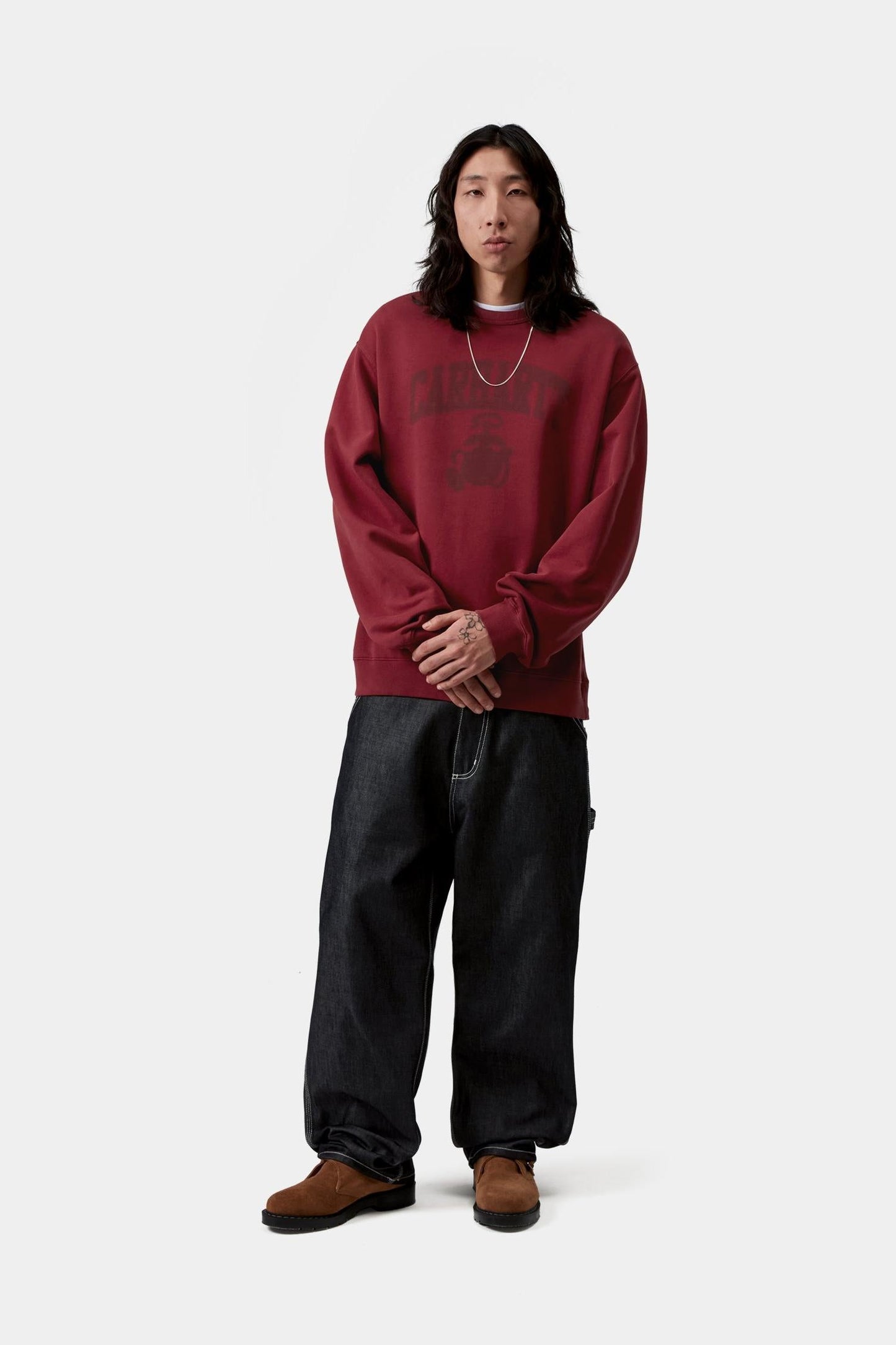 Faded Pond Corps Sweatshirt Marsala (Heavy Stone Wash)