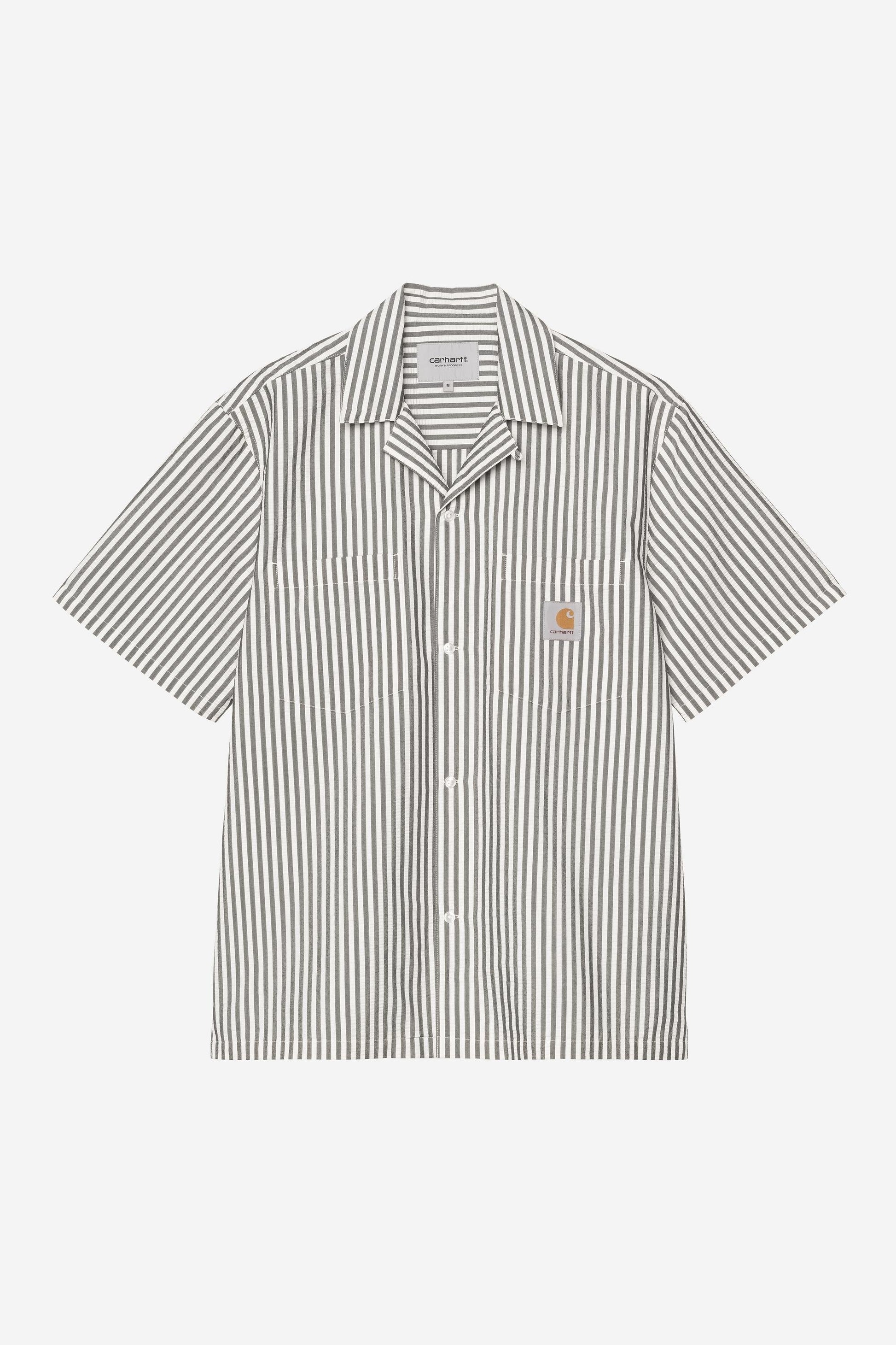 Short Sleeve Leavel Stripe Shirt Black / Wax