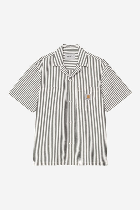 Short Sleeve Leavel Stripe Shirt Black / Wax