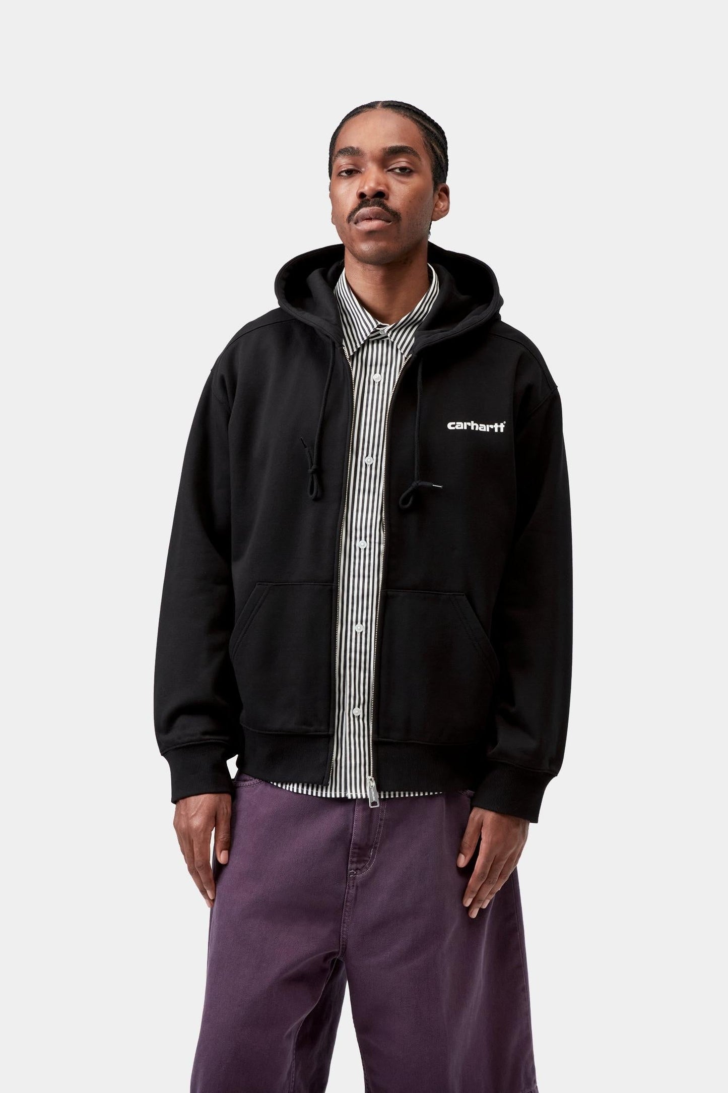 Hooded Archive Lines Jacket Black