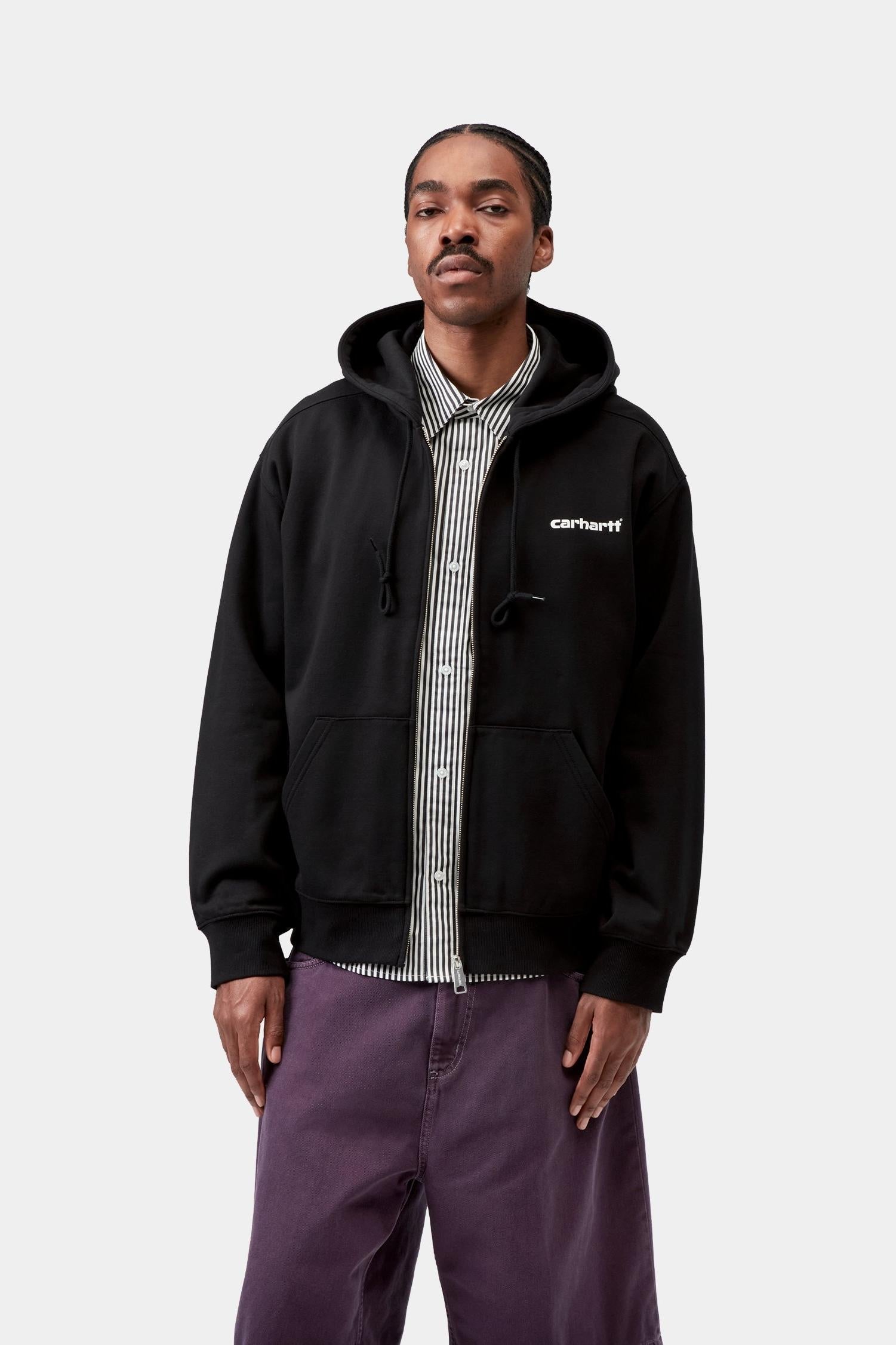 Hooded Archive Lines Jacket Black