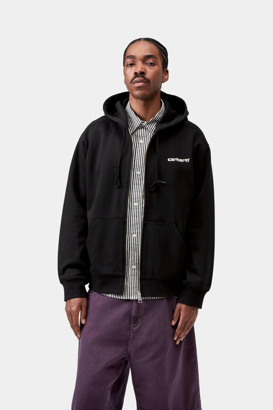 Hooded Archive Lines Jacket Black