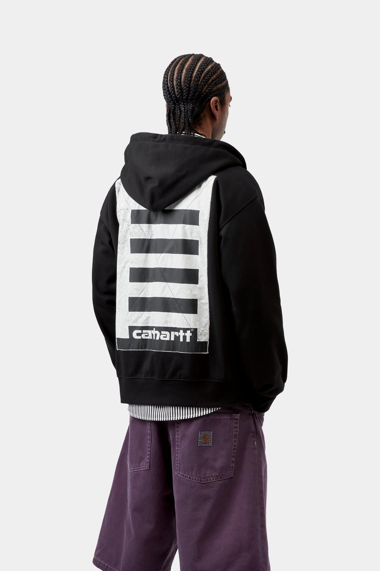 Hooded Archive Lines Jacket Black