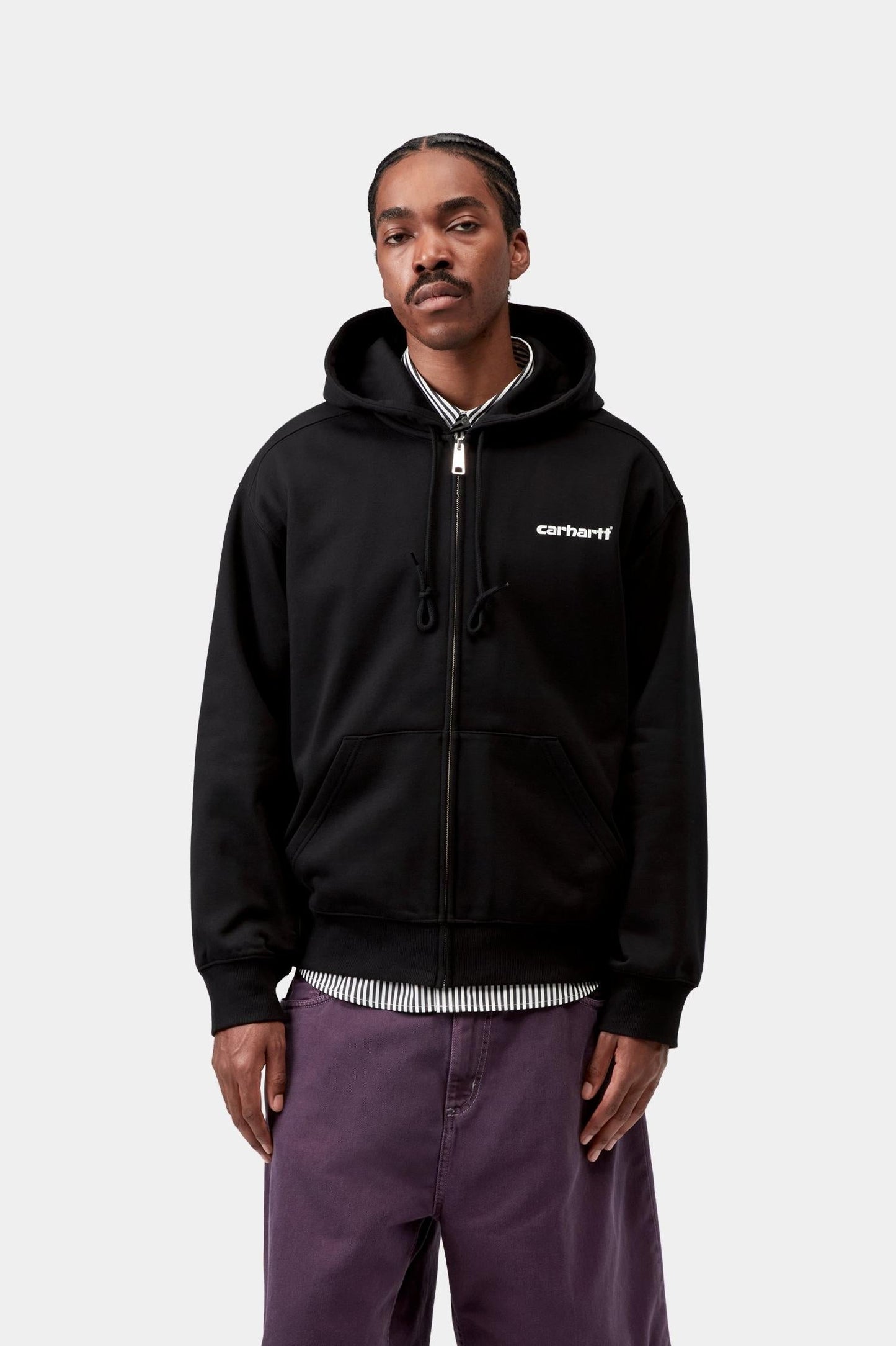 Hooded Archive Lines Jacket Black