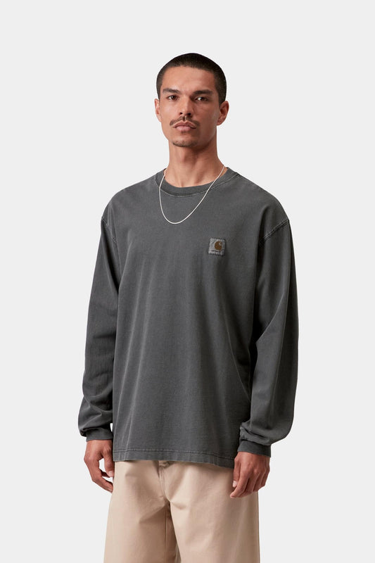 Nelson Long Sleeve T-Shirt Black (Garment Dyed)