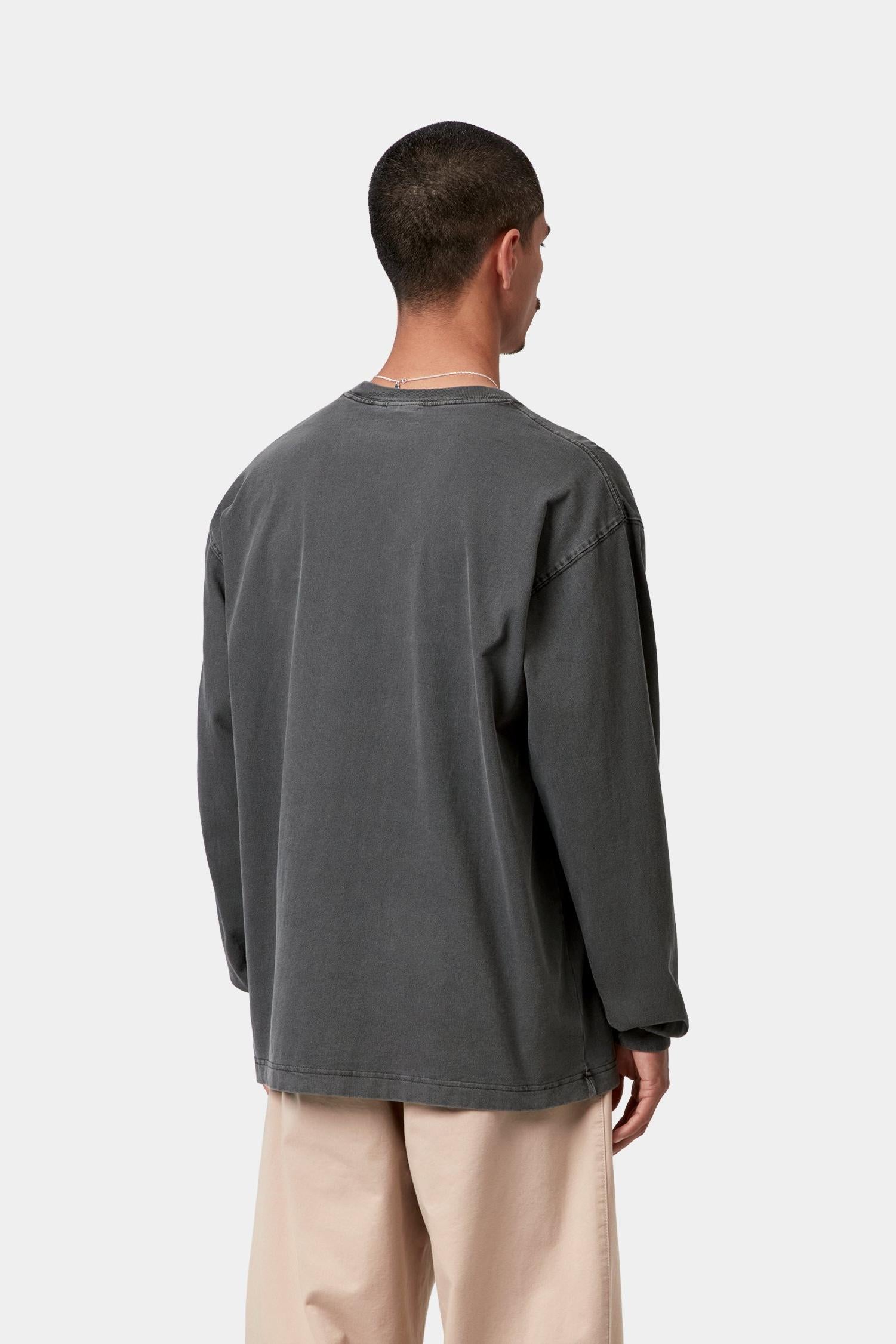 Nelson Long Sleeve T-Shirt Black (Garment Dyed)