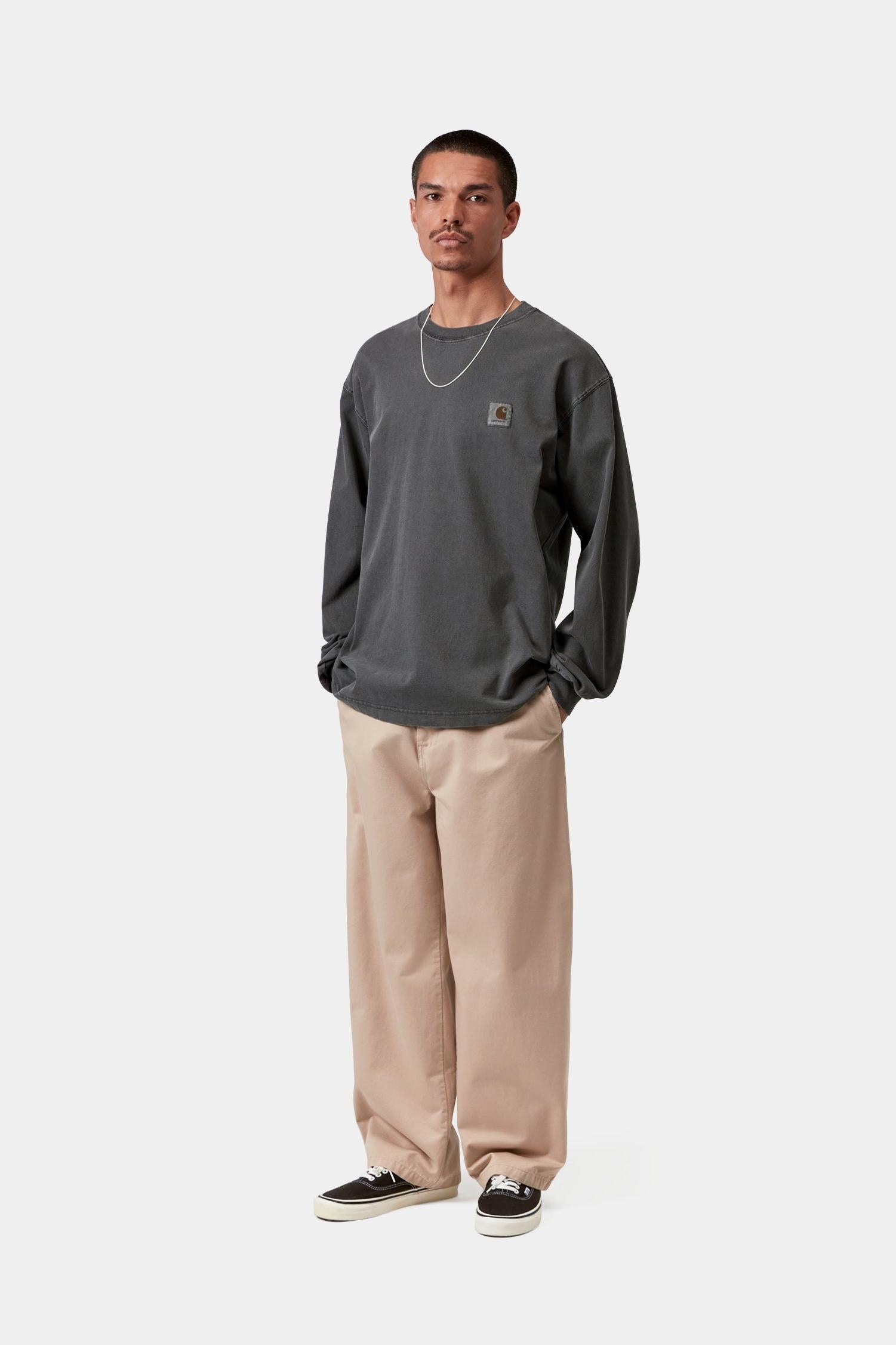 Nelson Long Sleeve T-Shirt Black (Garment Dyed)