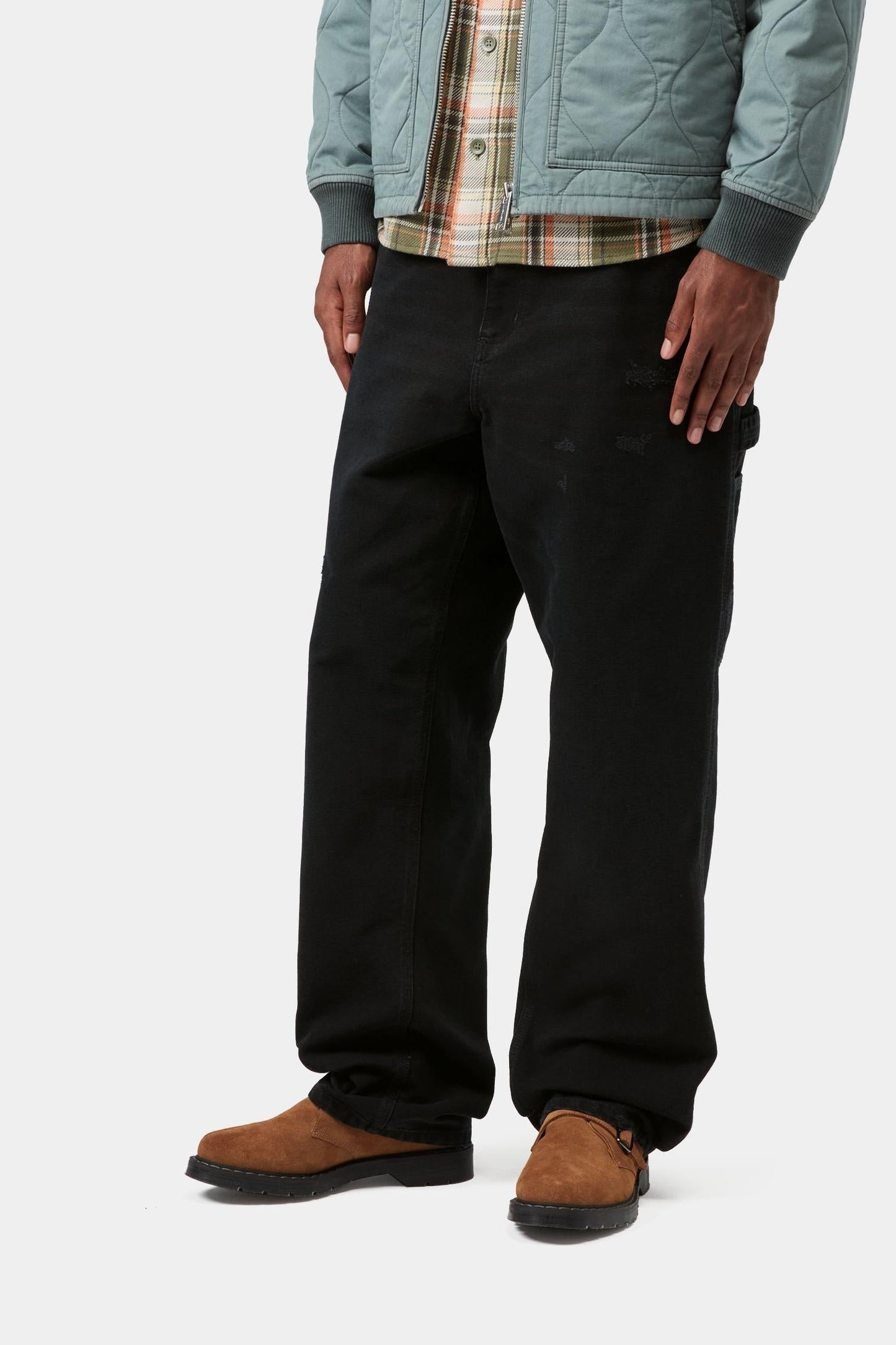 Single Knee Pant Black (Grind Wash)