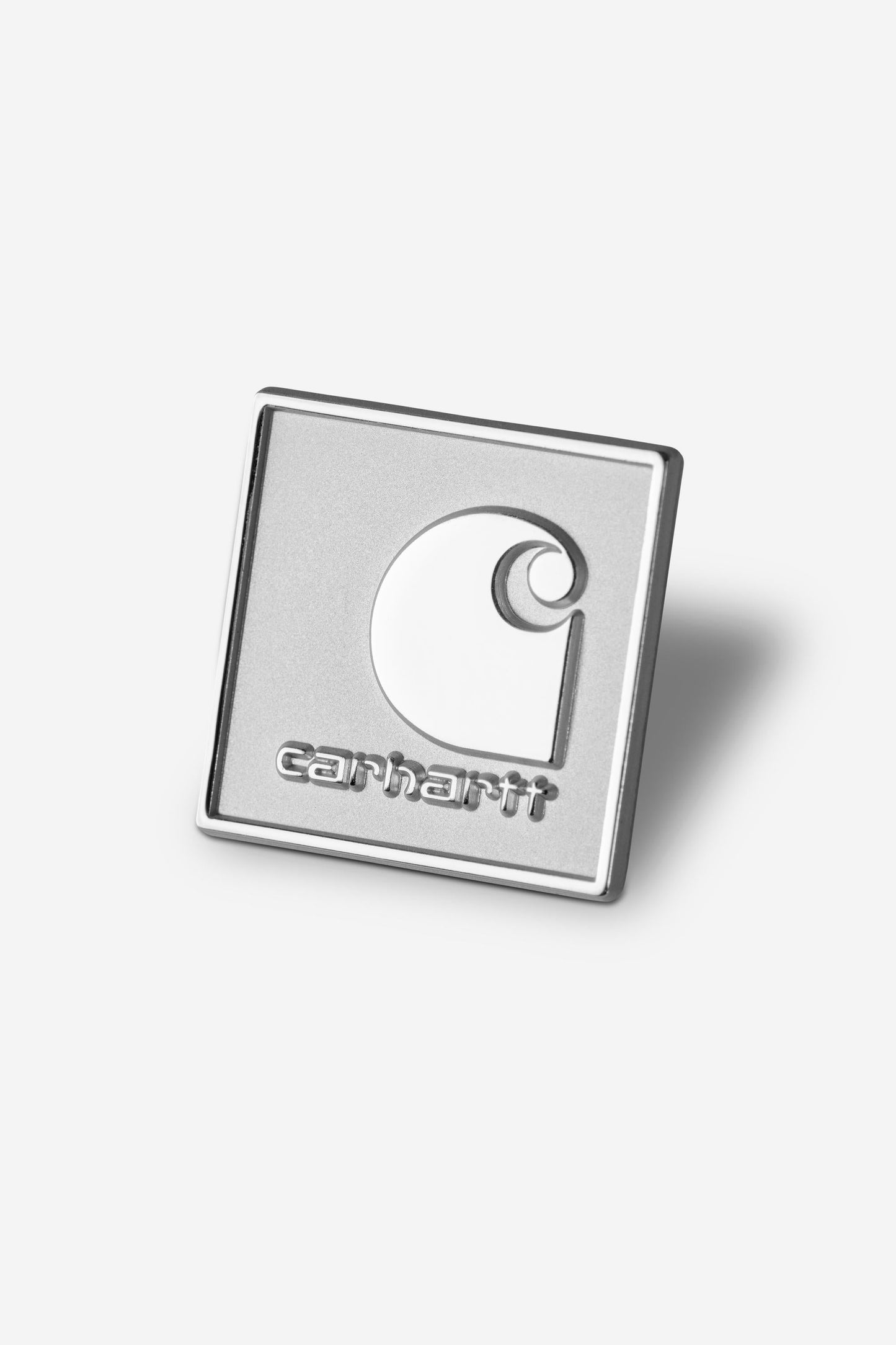 Square Label Pin Silver