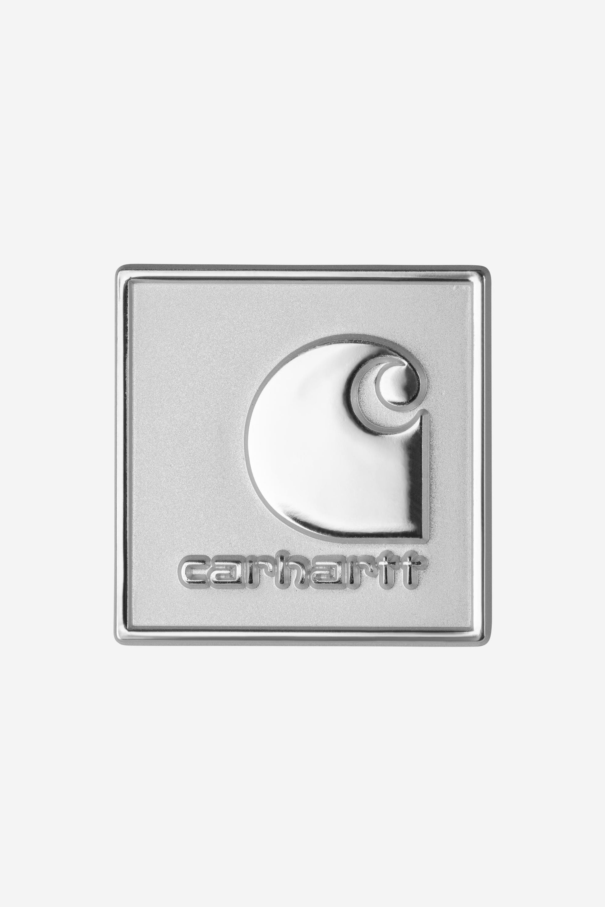 Square Label Pin Silver