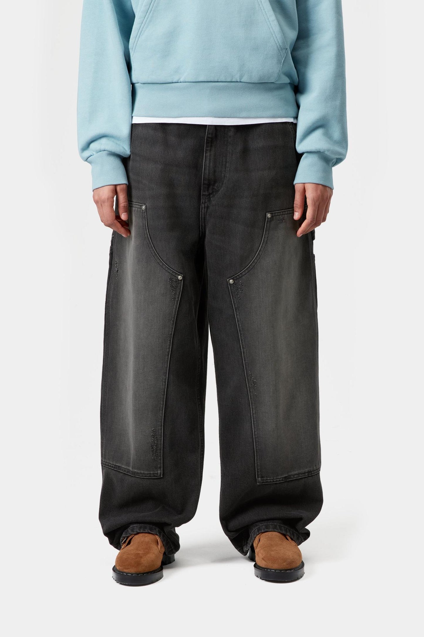 Brandon Double Knee Pant Black (Grind Wash)