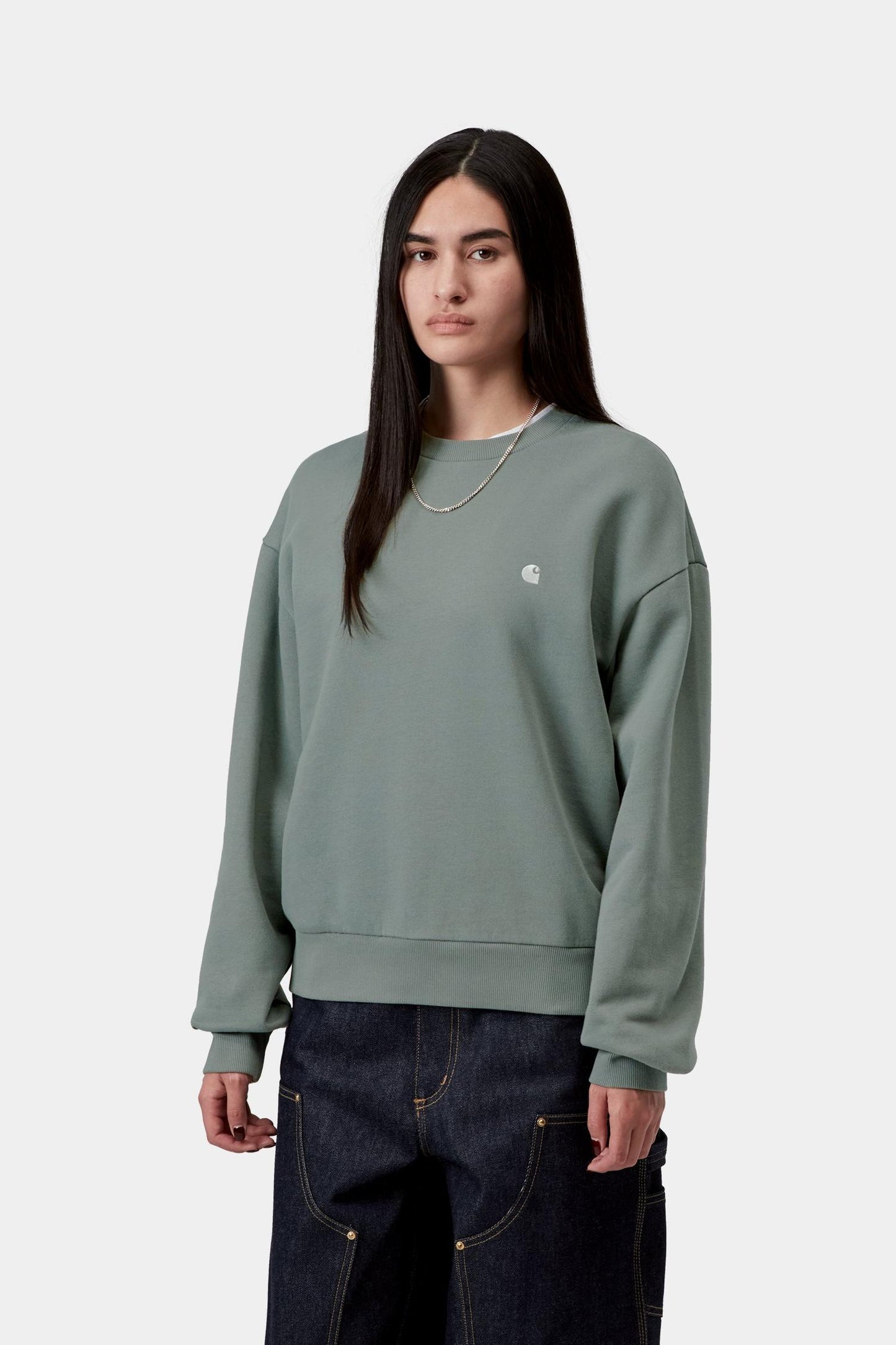 Casey Sweatshirt Velvet Green / Silver
