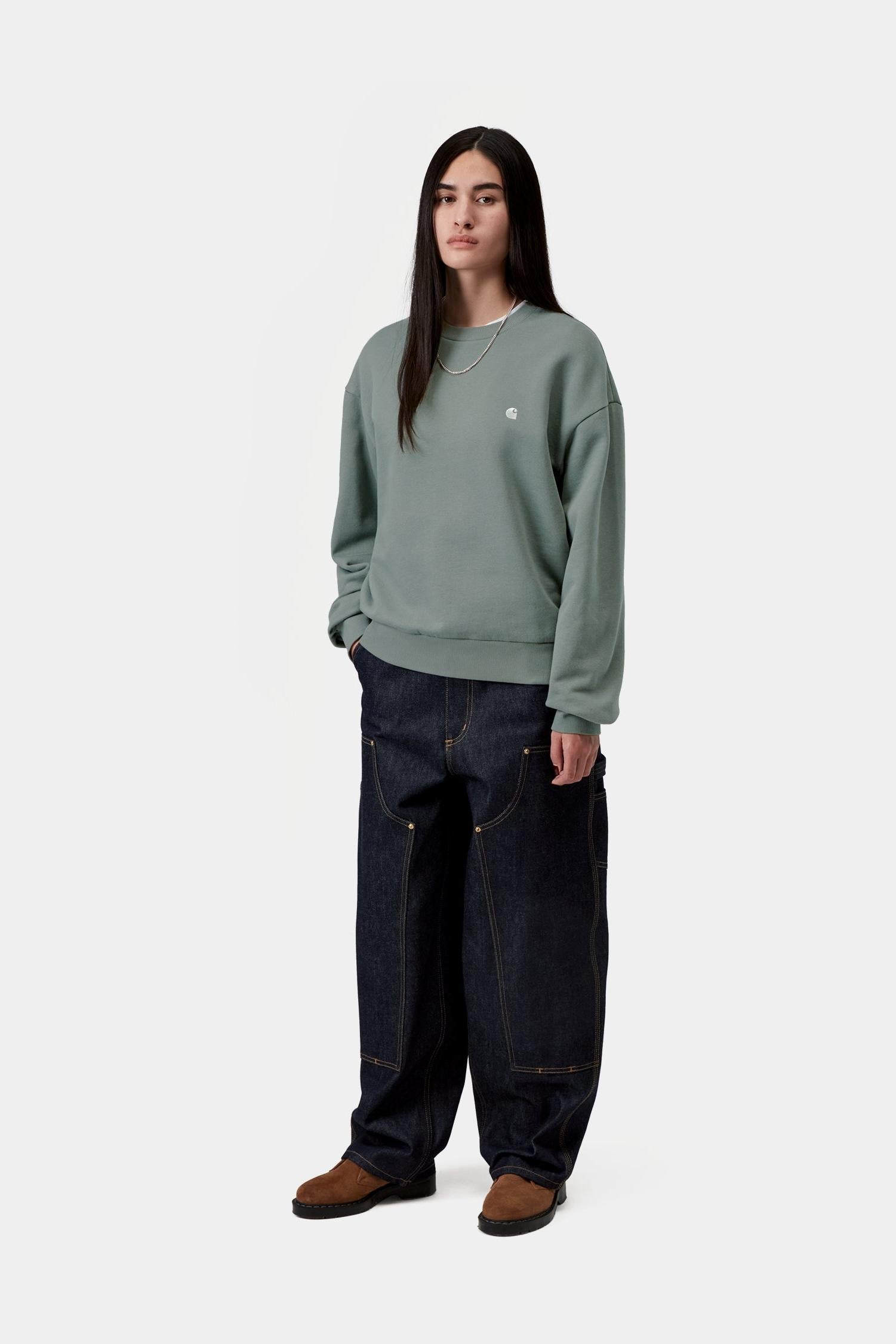 Casey Sweatshirt Velvet Green / Silver
