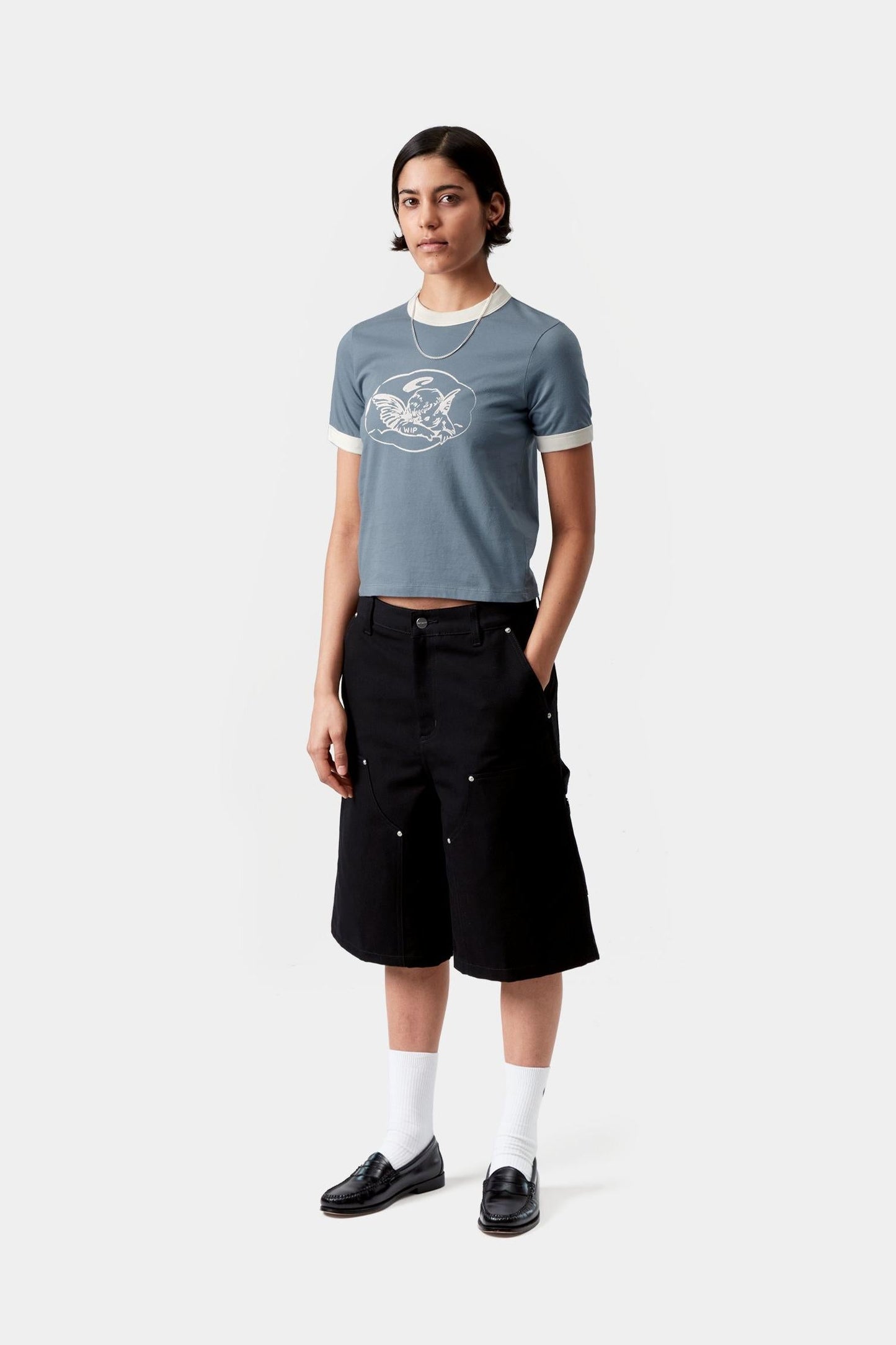 Reminiscing Ringer T-Shirt Velvet Blue (Heavy Stone Wash)
