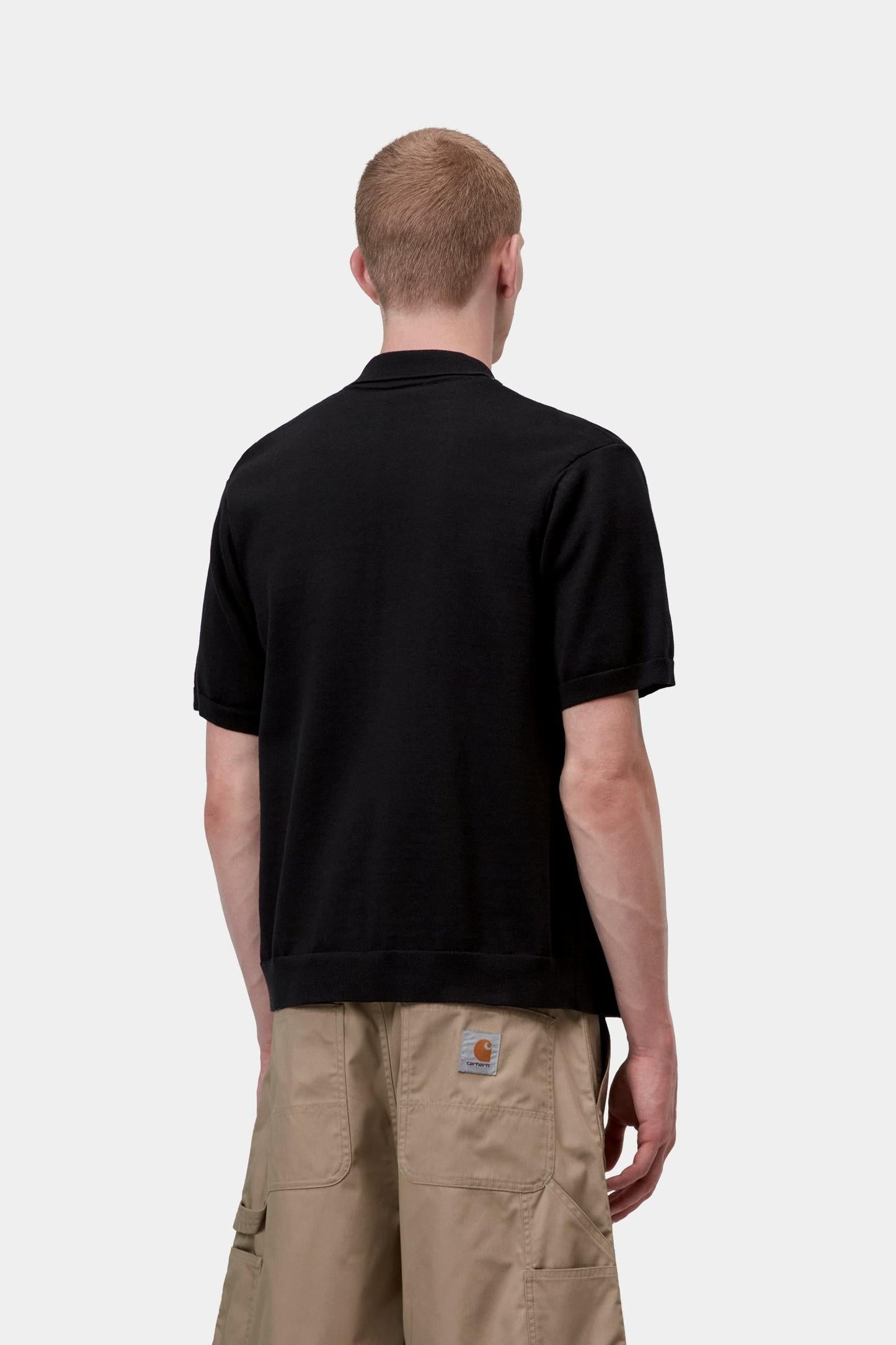 Short Sleeve Mello Stripe Knit Shirt Black