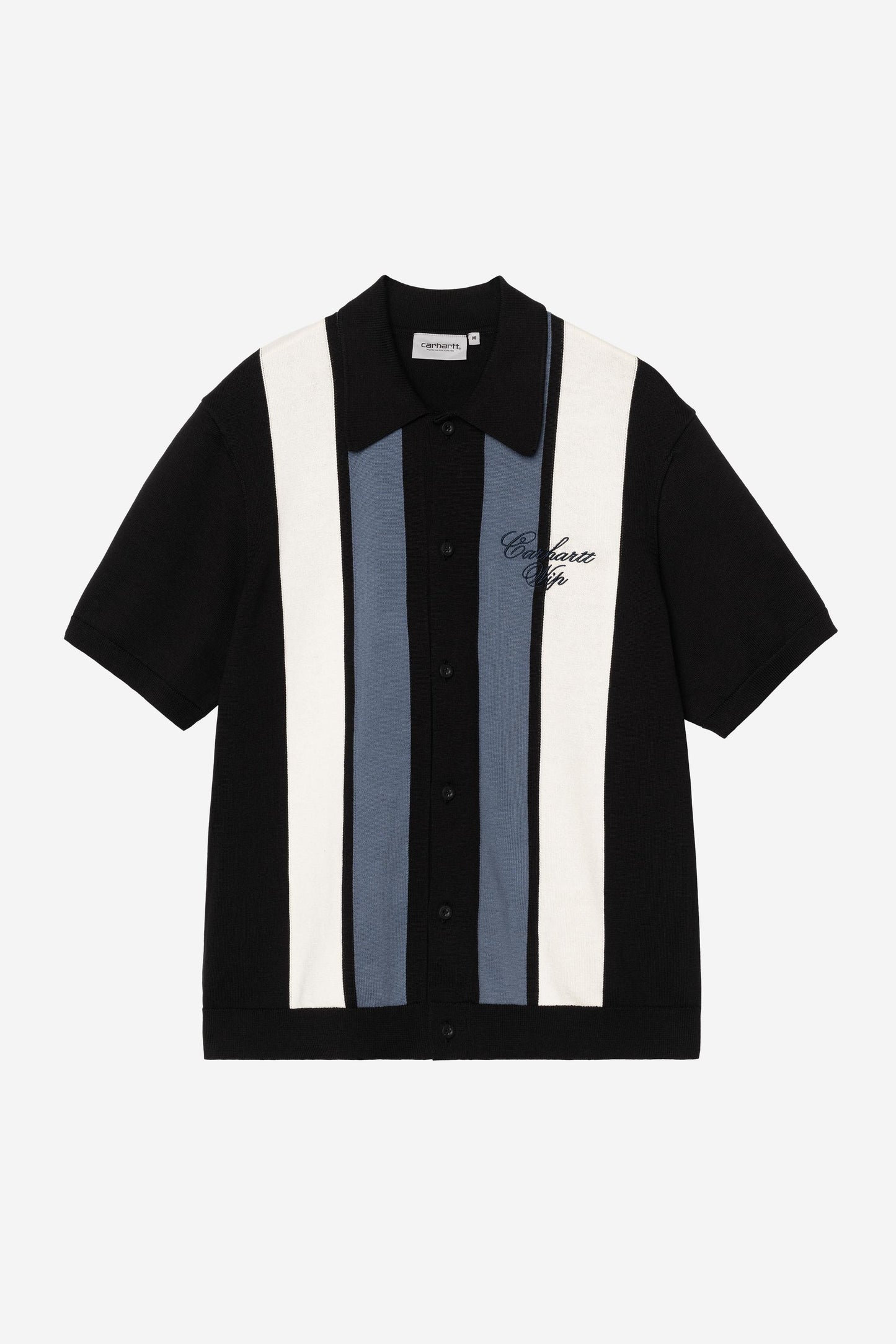 Short Sleeve Mello Stripe Knit Shirt Black