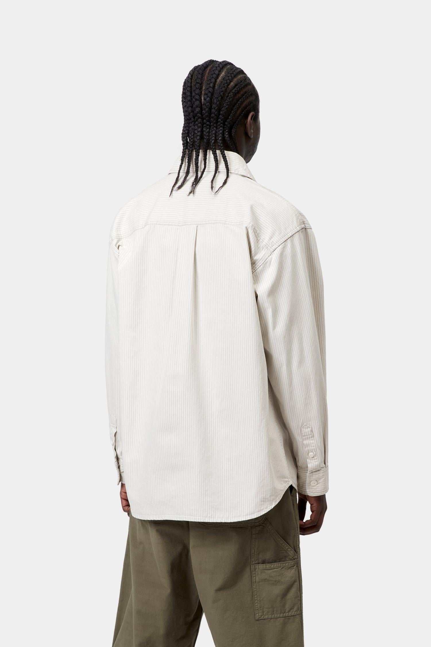 Mercer Stripe Shirt Jacket Graphite / Wax (Bleached)