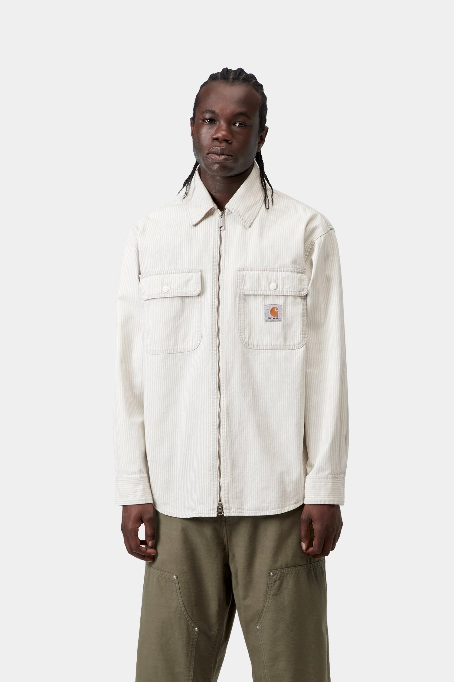 Mercer Stripe Shirt Jacket Graphite / Wax (Bleached)
