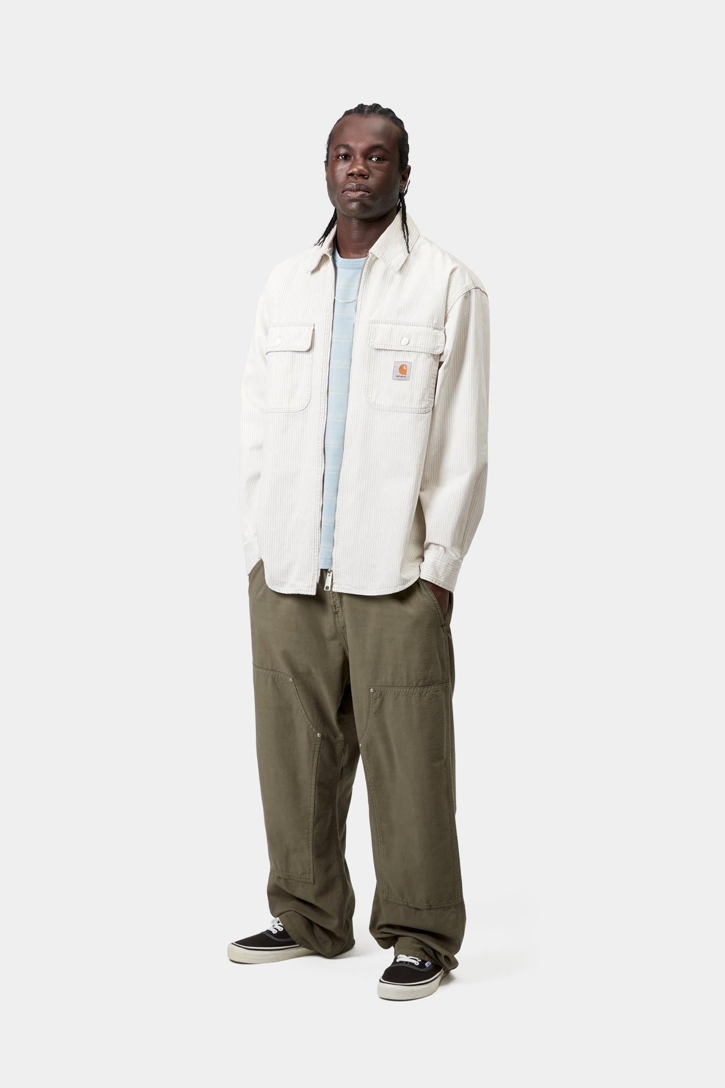 Mercer Stripe Shirt Jacket Graphite / Wax (Bleached)