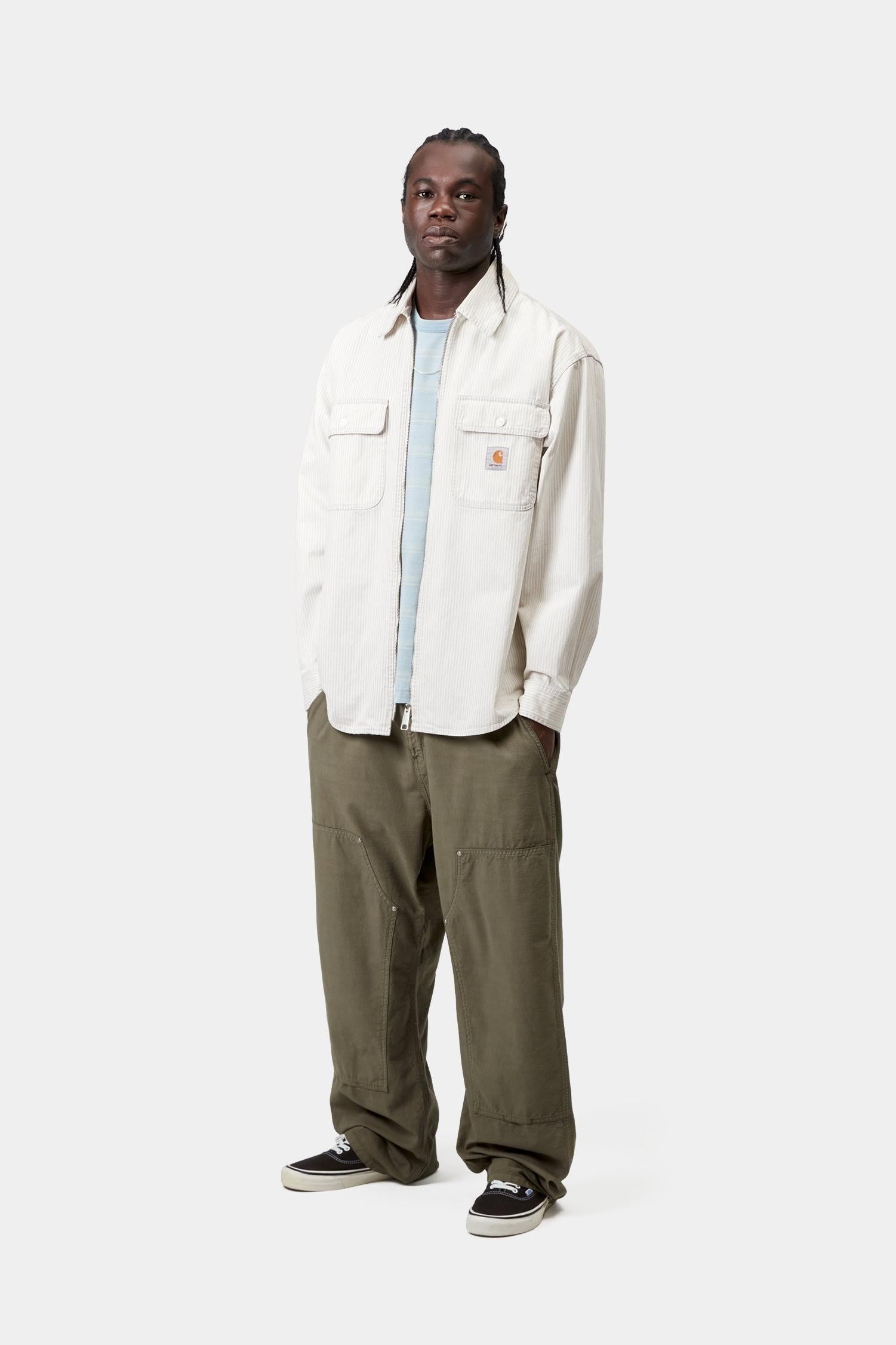 Mercer Stripe Shirt Jacket Graphite / Wax (Bleached)