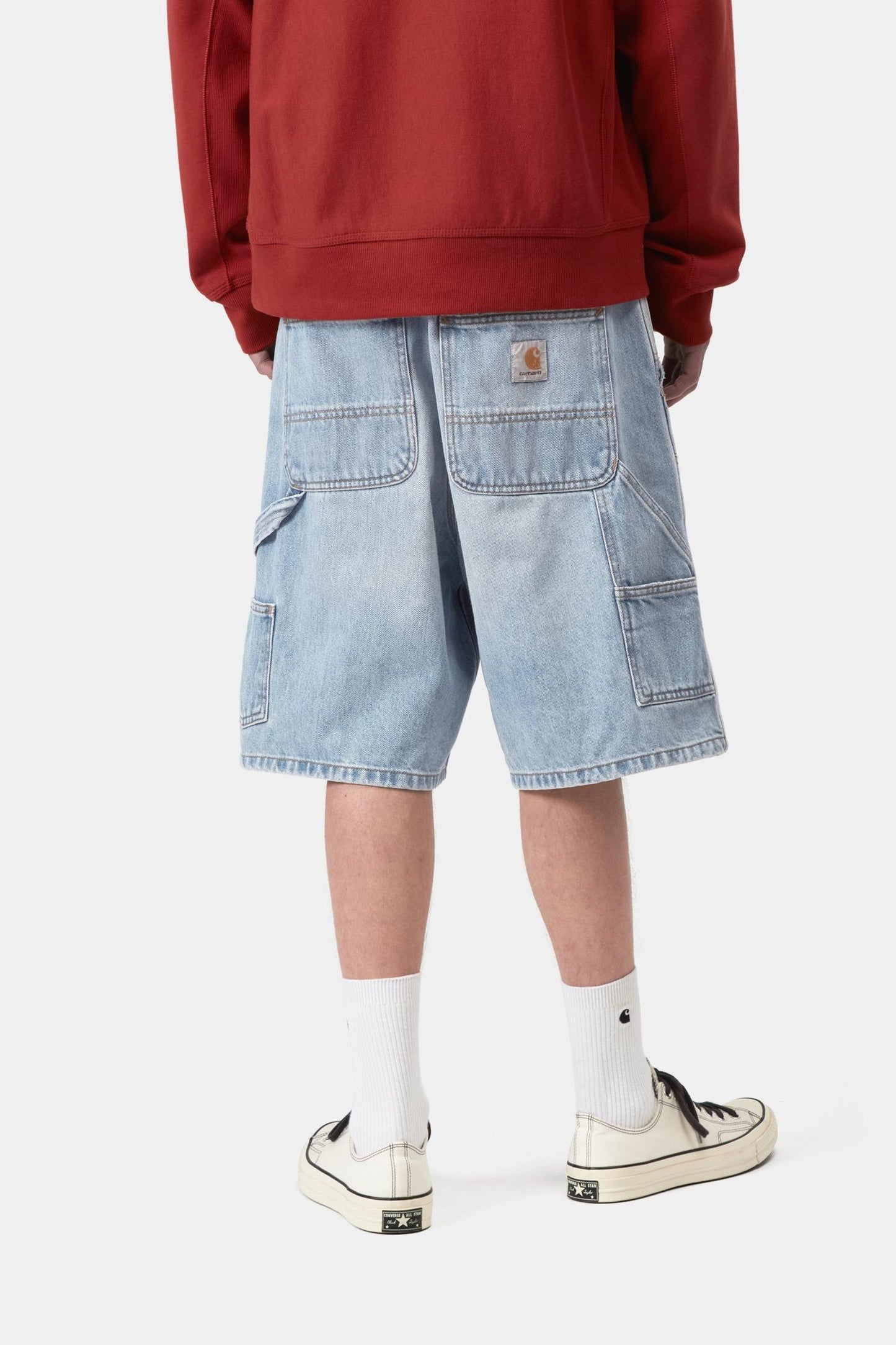 Double Knee Short Blue (Heavy Worn Bleached)