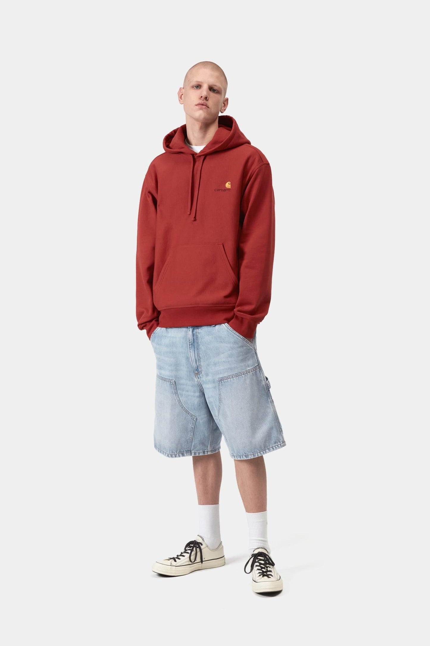 Double Knee Short Blue (Heavy Worn Bleached)