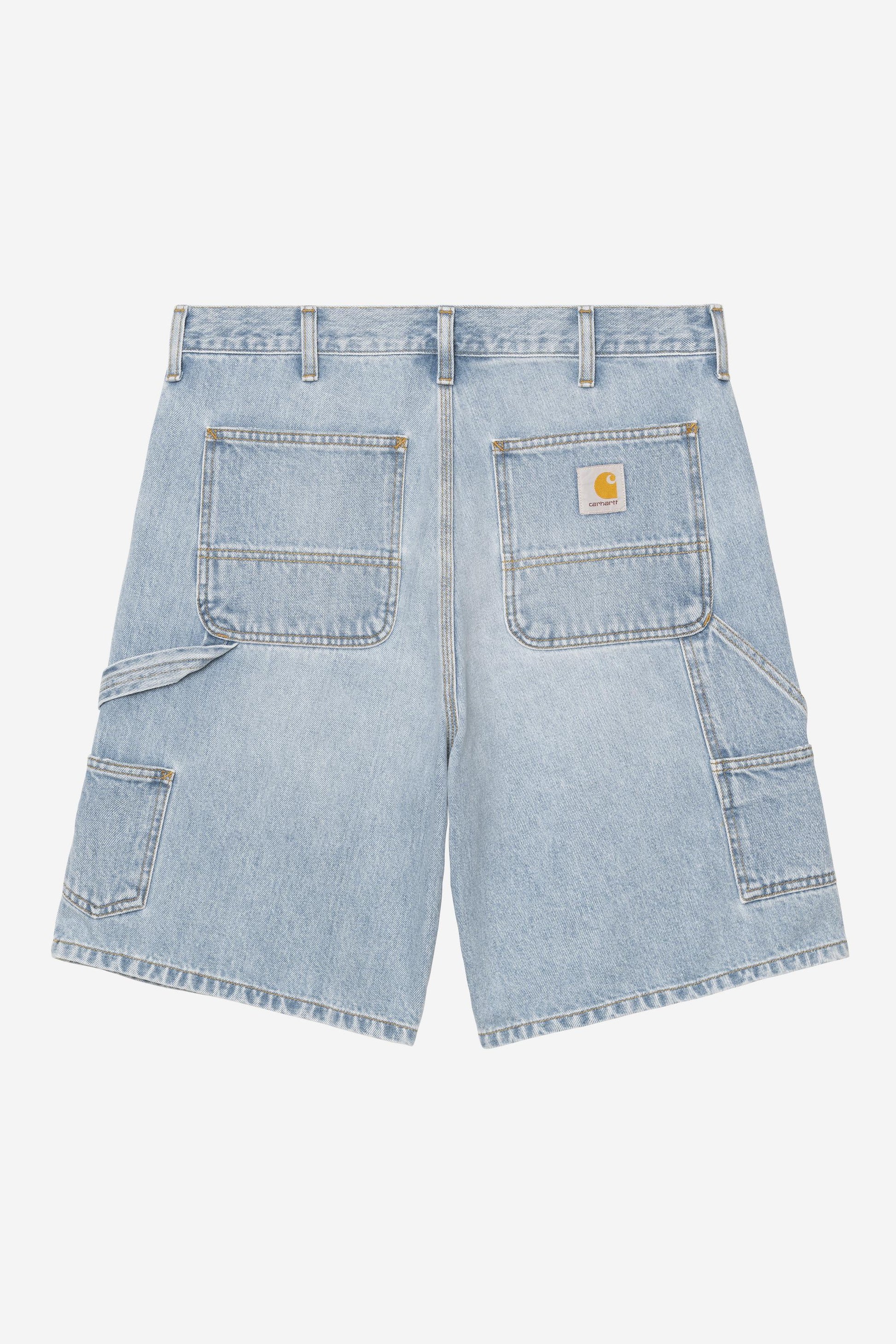 Double Knee Short Blue (Heavy Worn Bleached)