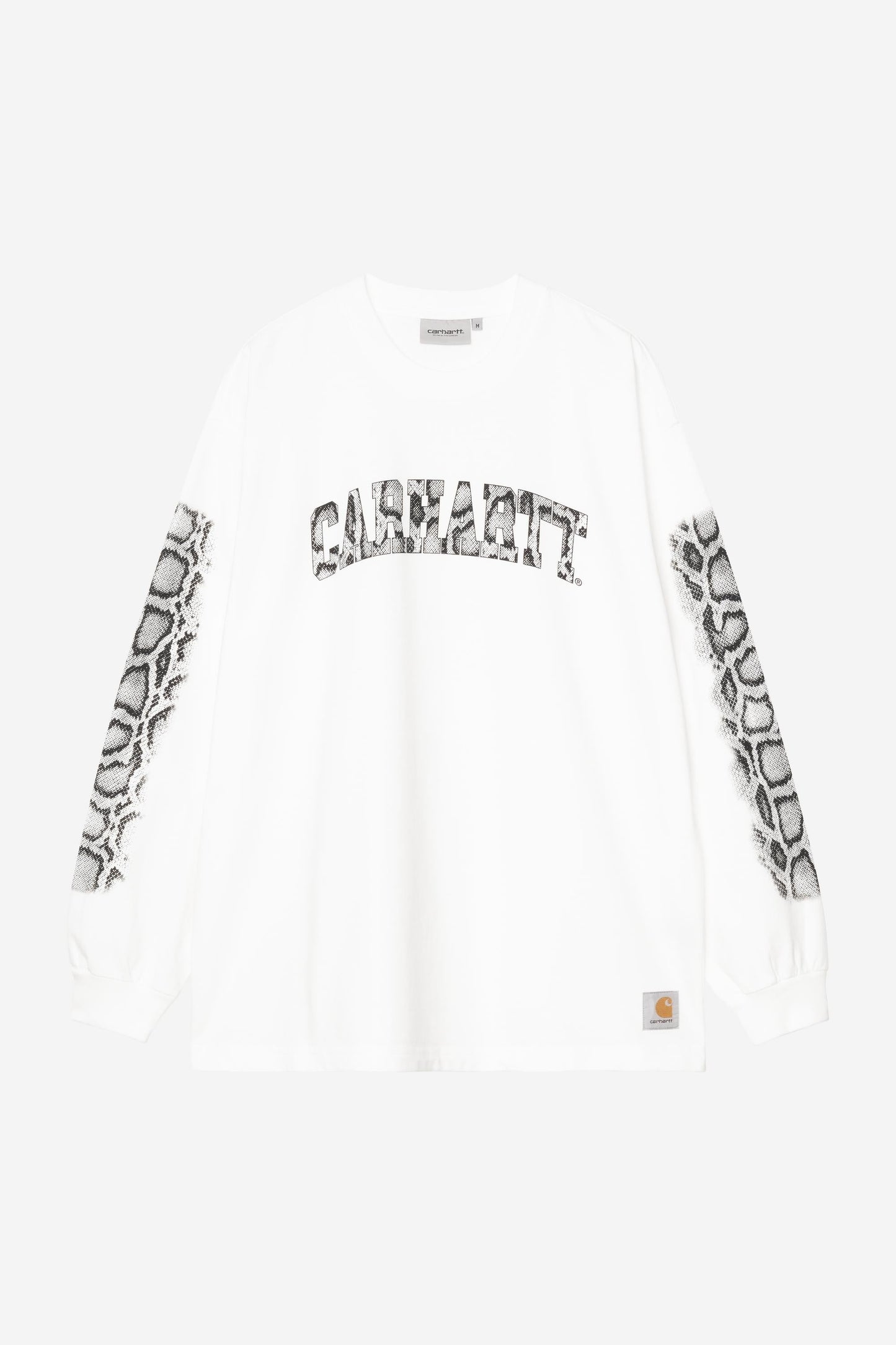 Long Sleeve Camo Snake T-Shirt White (Heavy Stone Wash)