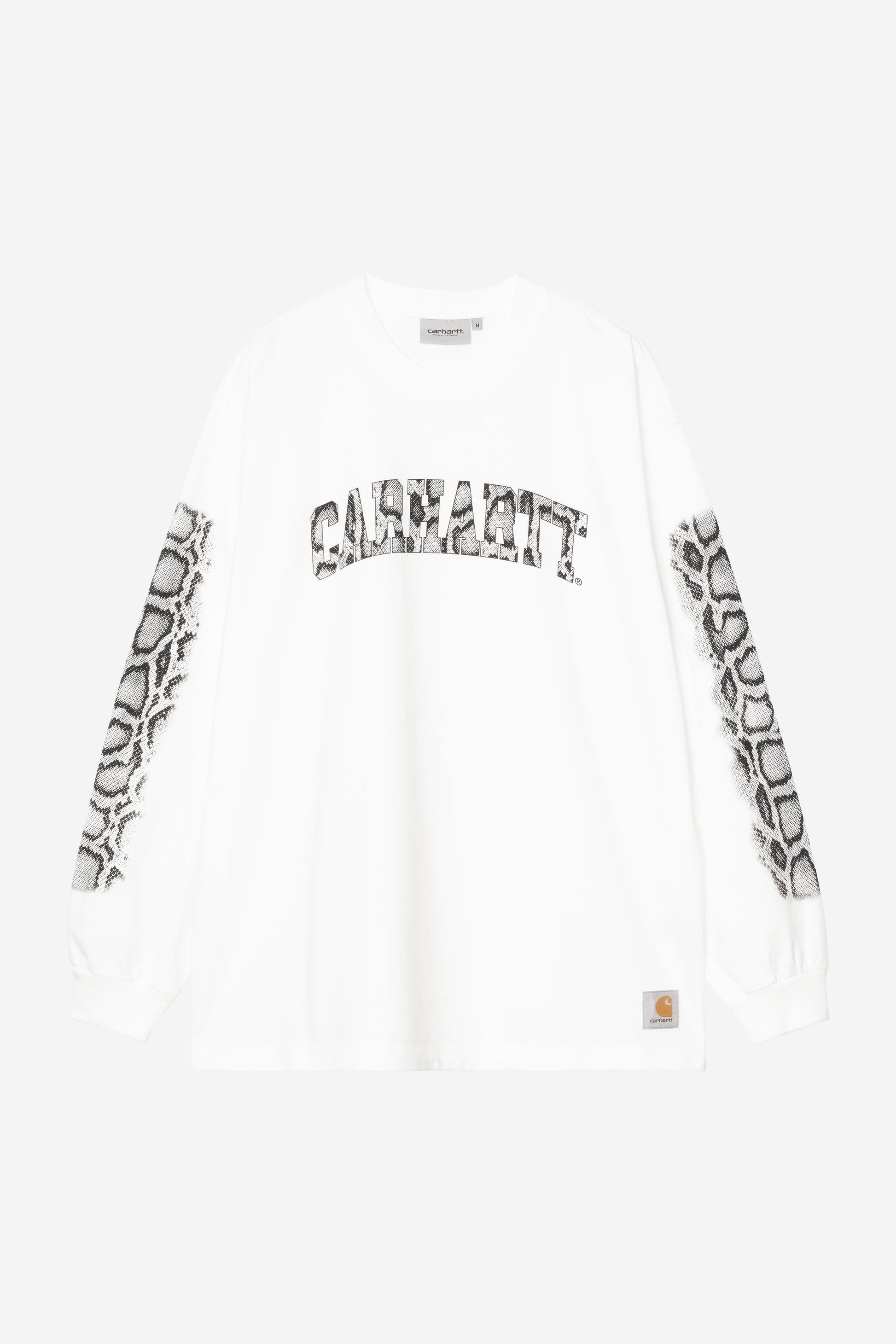 Long Sleeve Camo Snake T-Shirt White (Heavy Stone Wash)