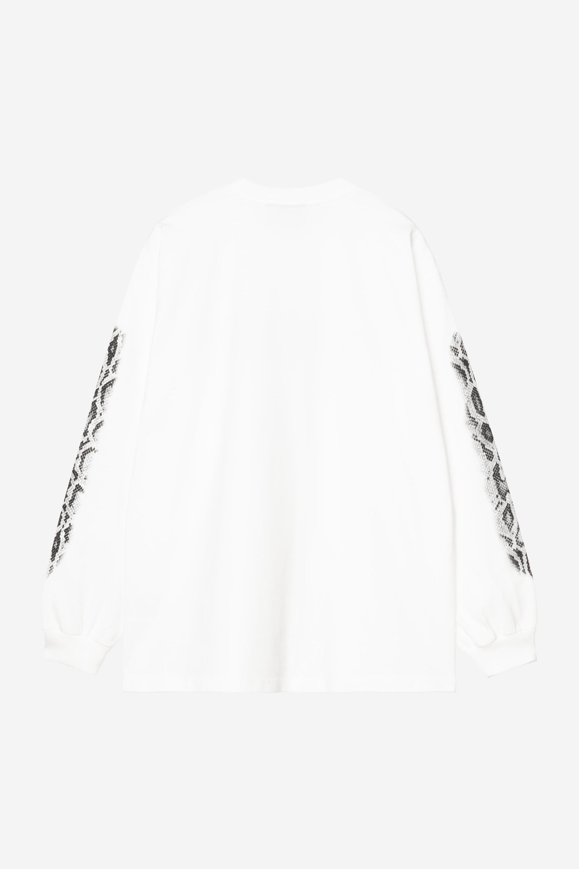 Long Sleeve Camo Snake T-Shirt White (Heavy Stone Wash)