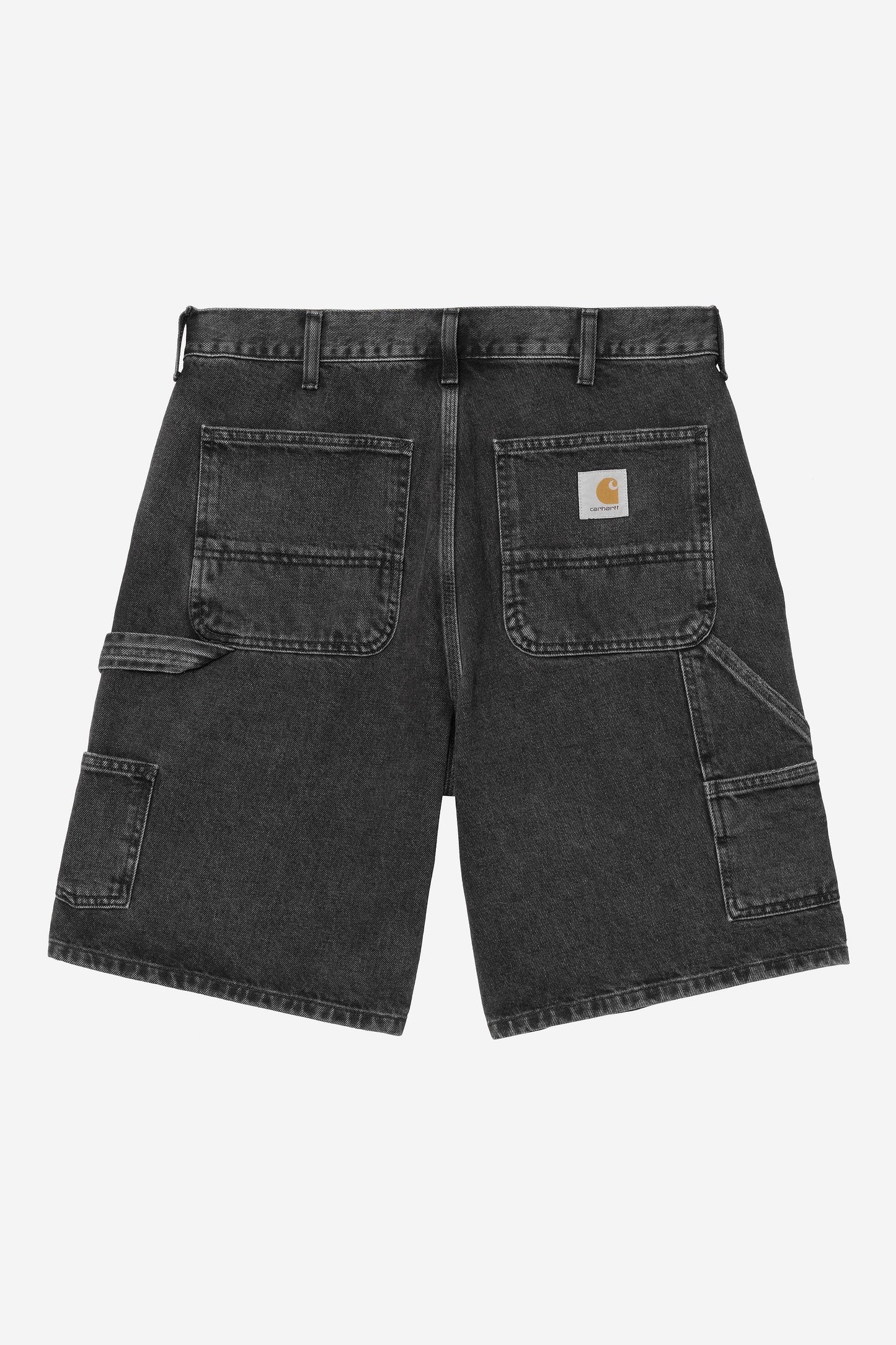 Double Knee Short Black (Stone Washed)