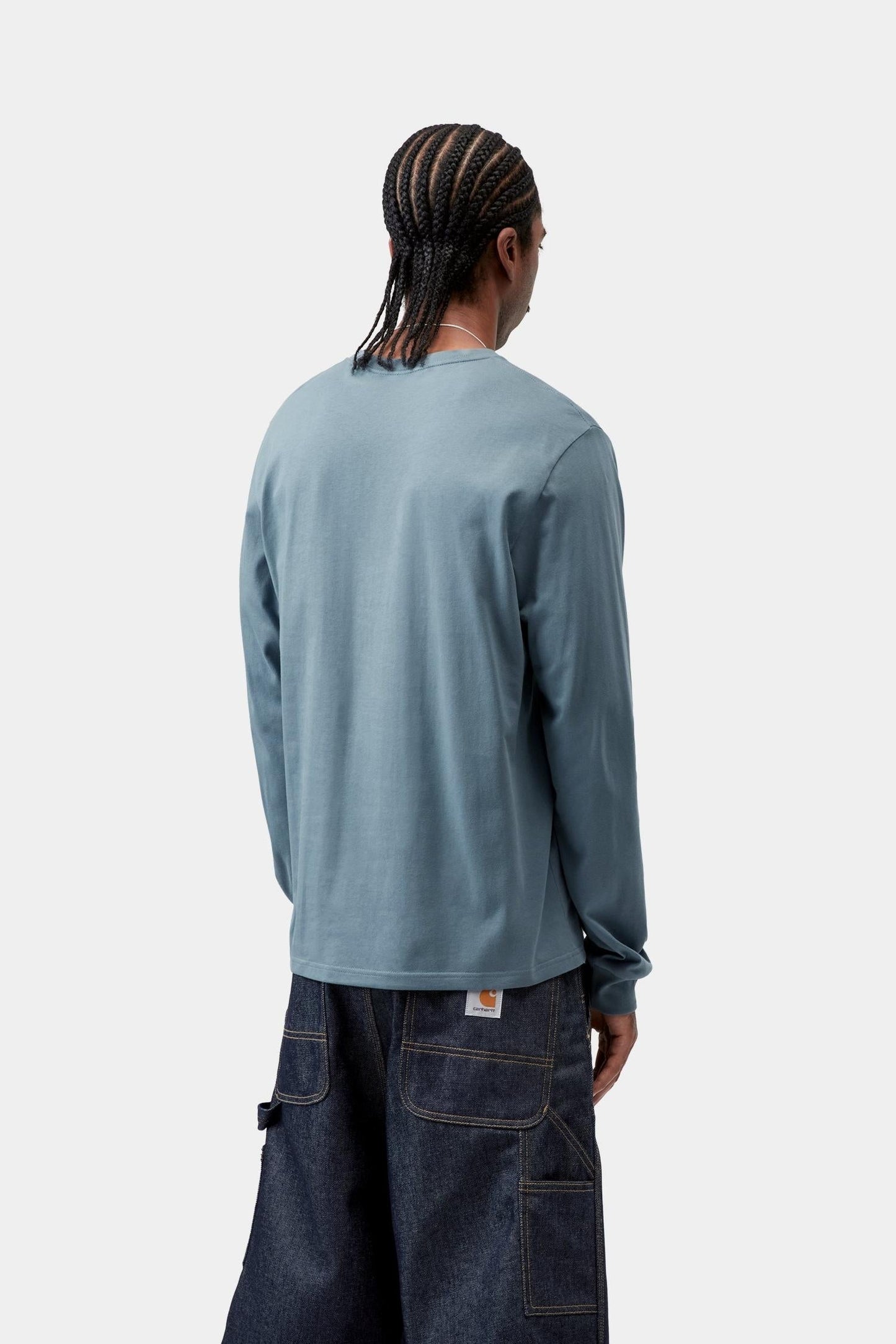 Long Sleeve Pocket T-Shirt Velvet Blue