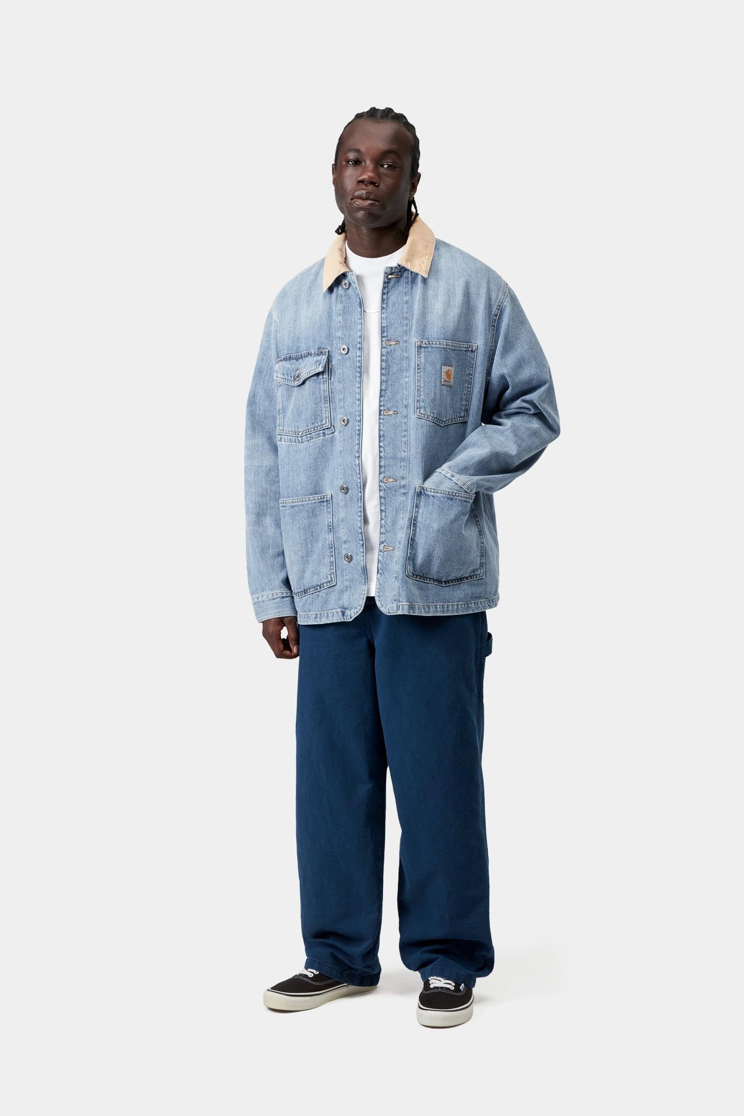 Warren Chore Coat Blue / Dusty Hamilton Brown (Burst Washed)