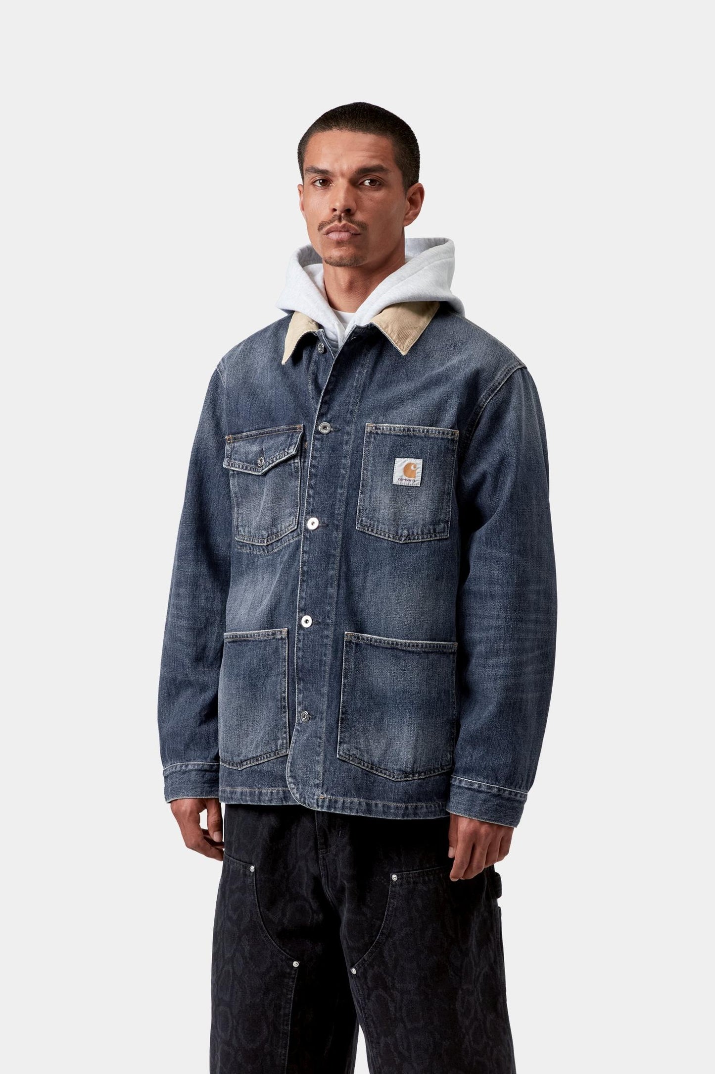 Warren Chore Coat Blue / Dusty Hamilton Brown (Dark Used Wash)