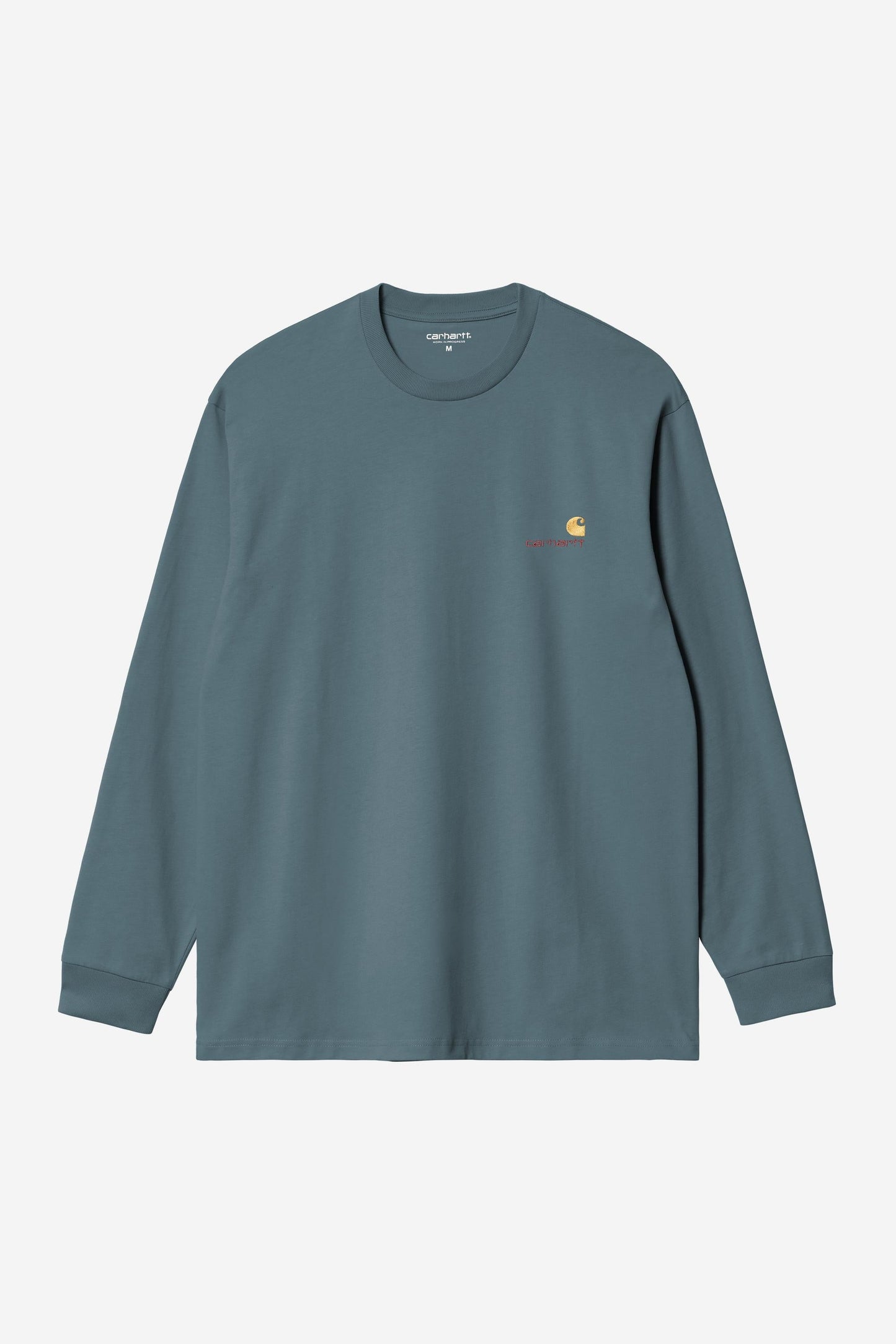 American Script T-Shirt Long Sleeve Office Blue