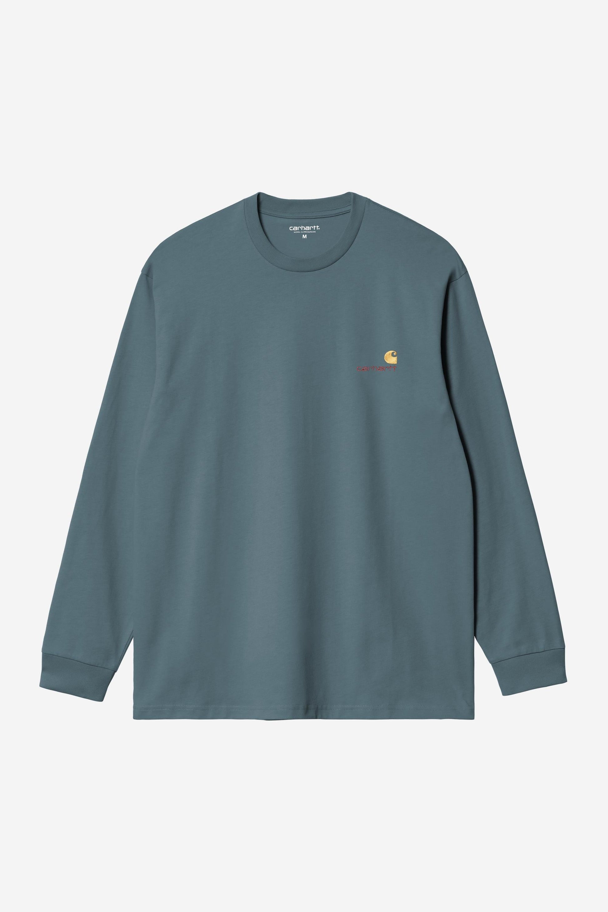 American Script T-Shirt Long Sleeve Office Blue