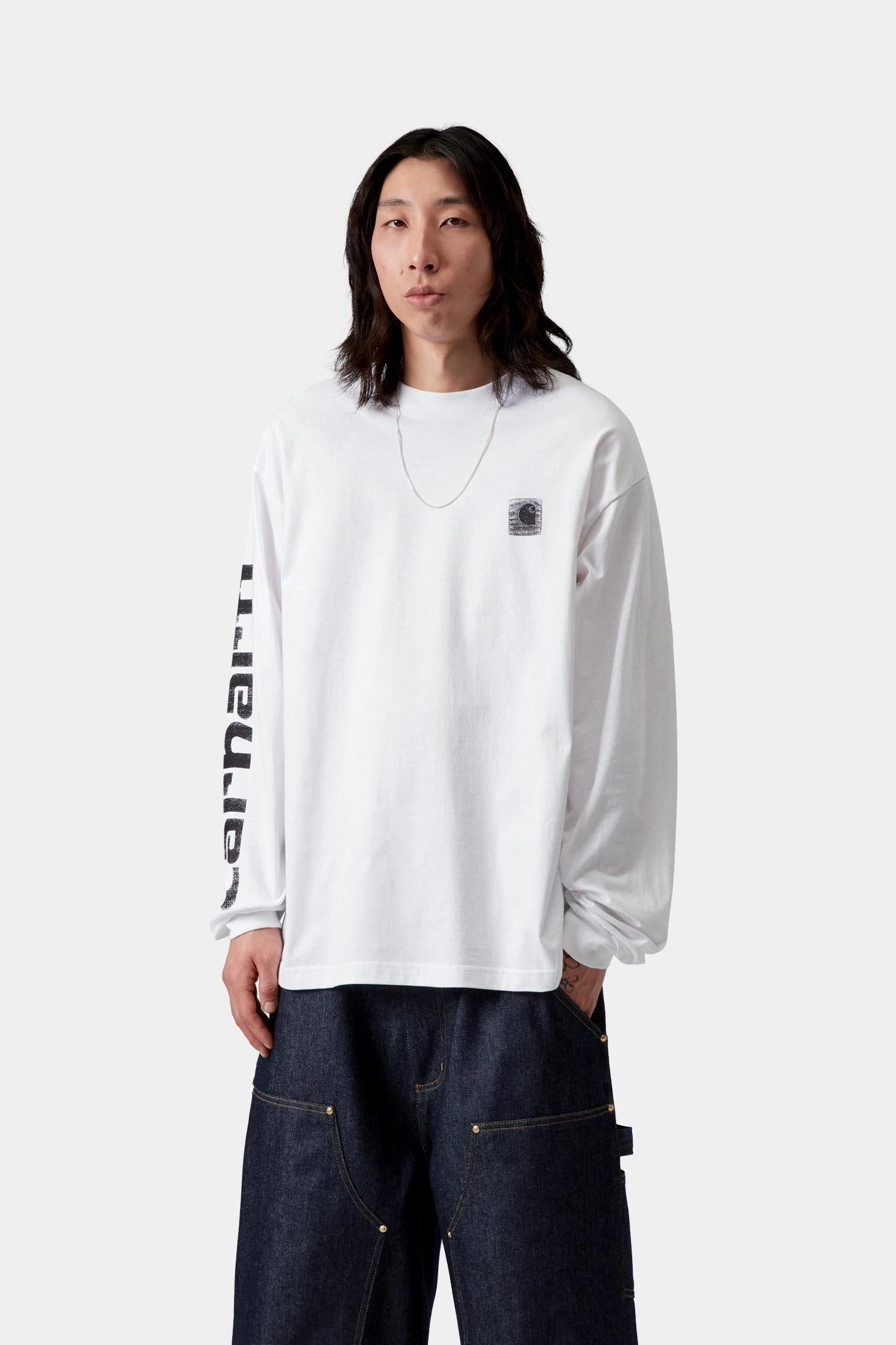 Long Sleeve Archive Script T-Shirt White