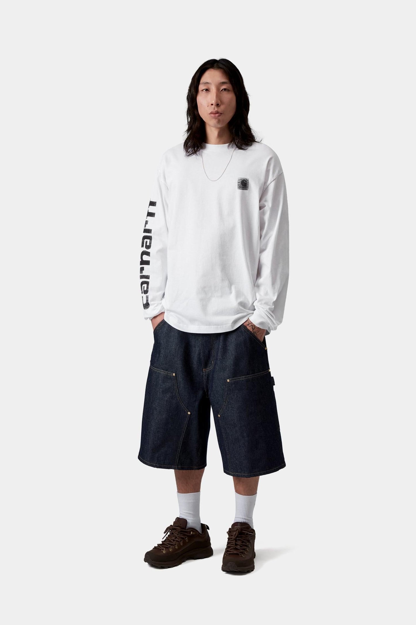 Long Sleeve Archive Script T-Shirt White