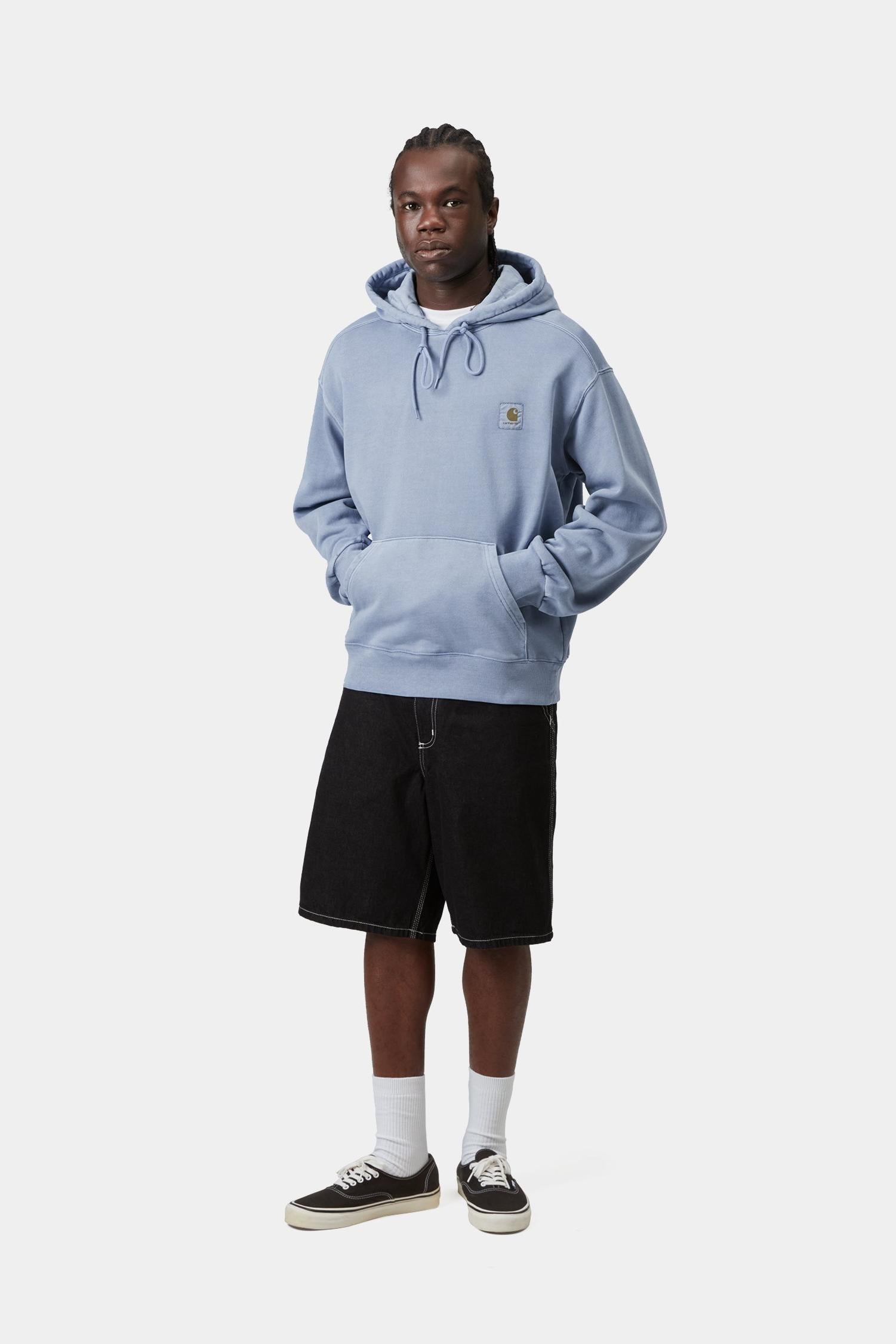 Hooded Nelson Sweatshirt Gentle Blue (Garment Dyed)