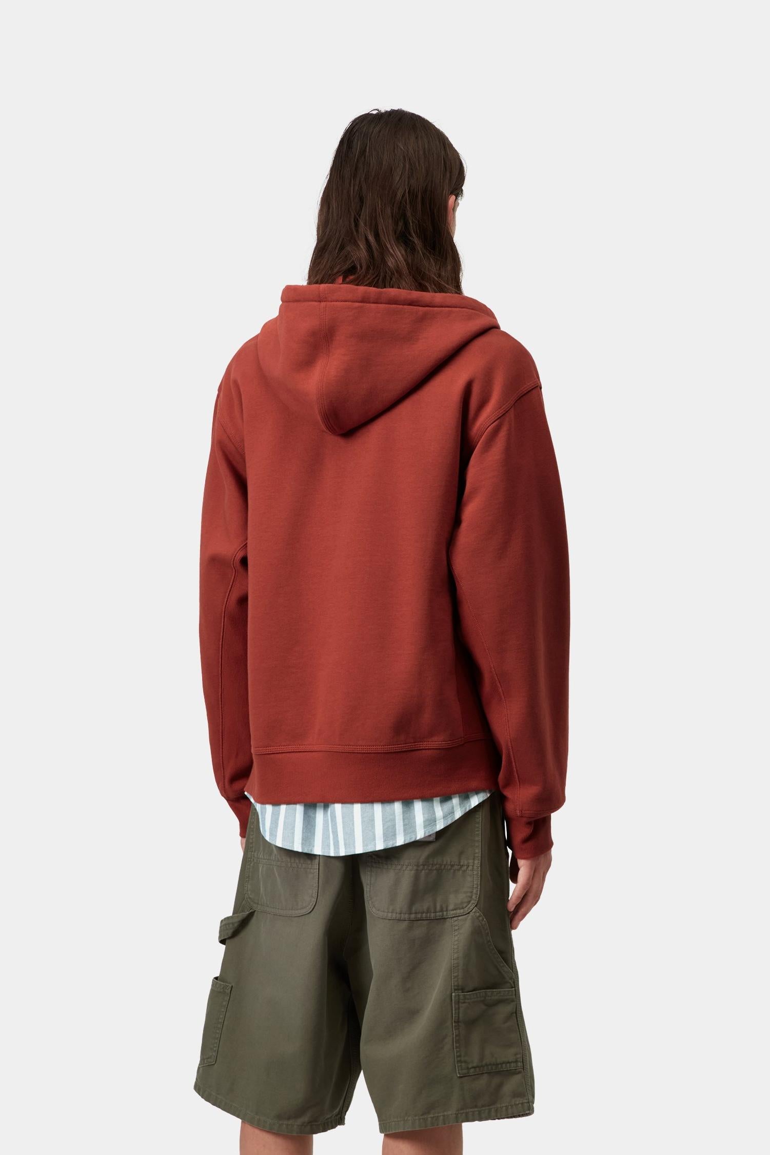 Hooded American Script Jacket Oxide Red