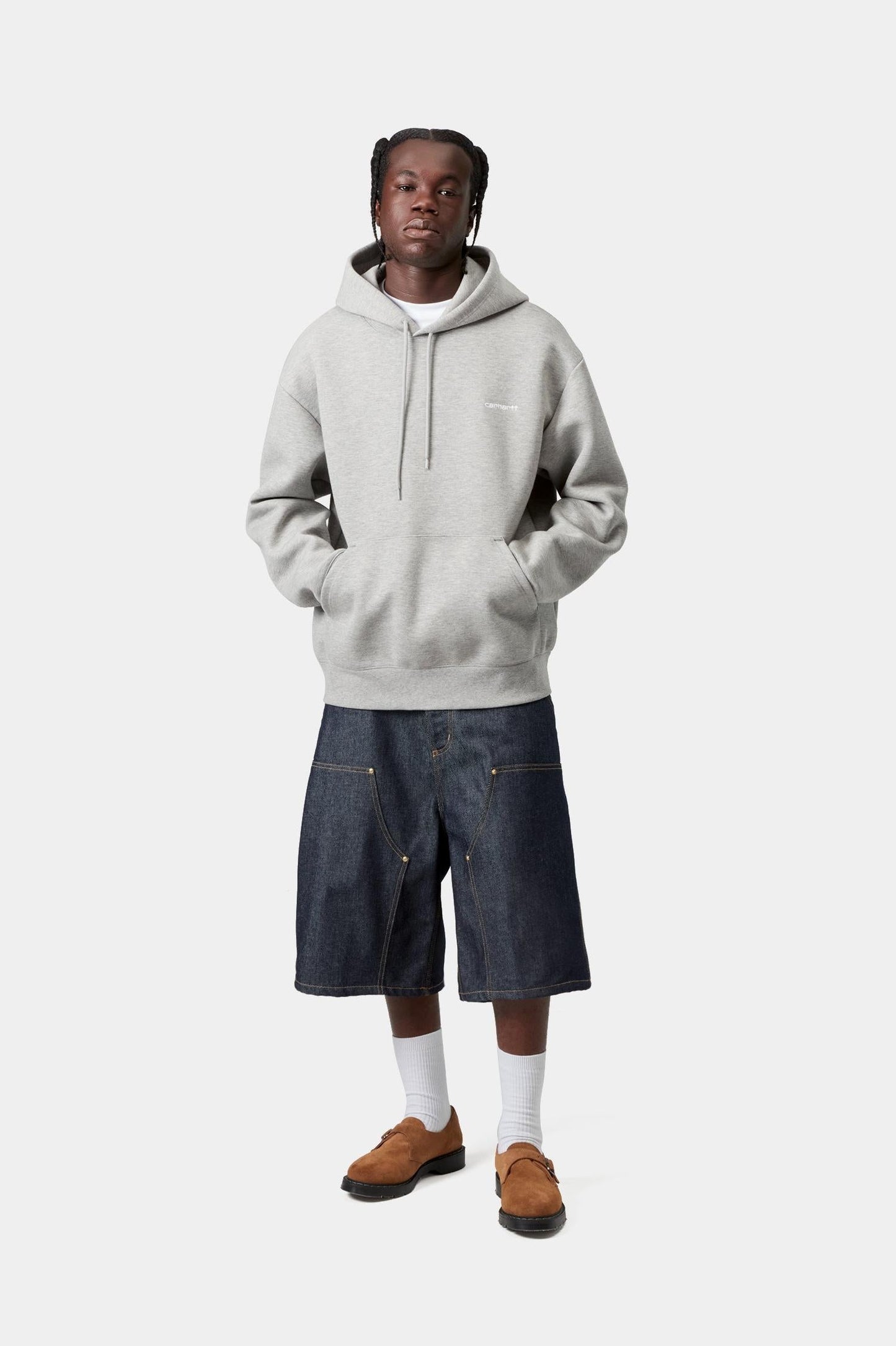 Hooded Alda Sweatshirt Grey Heather / White
