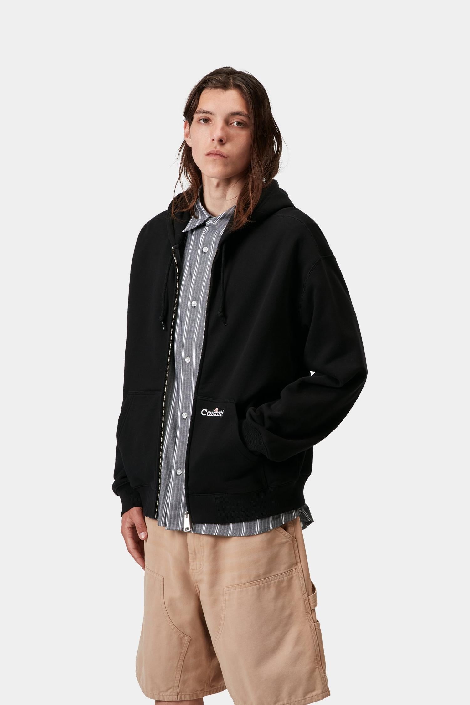 Hooded WIP Label Sweat Jacket Black